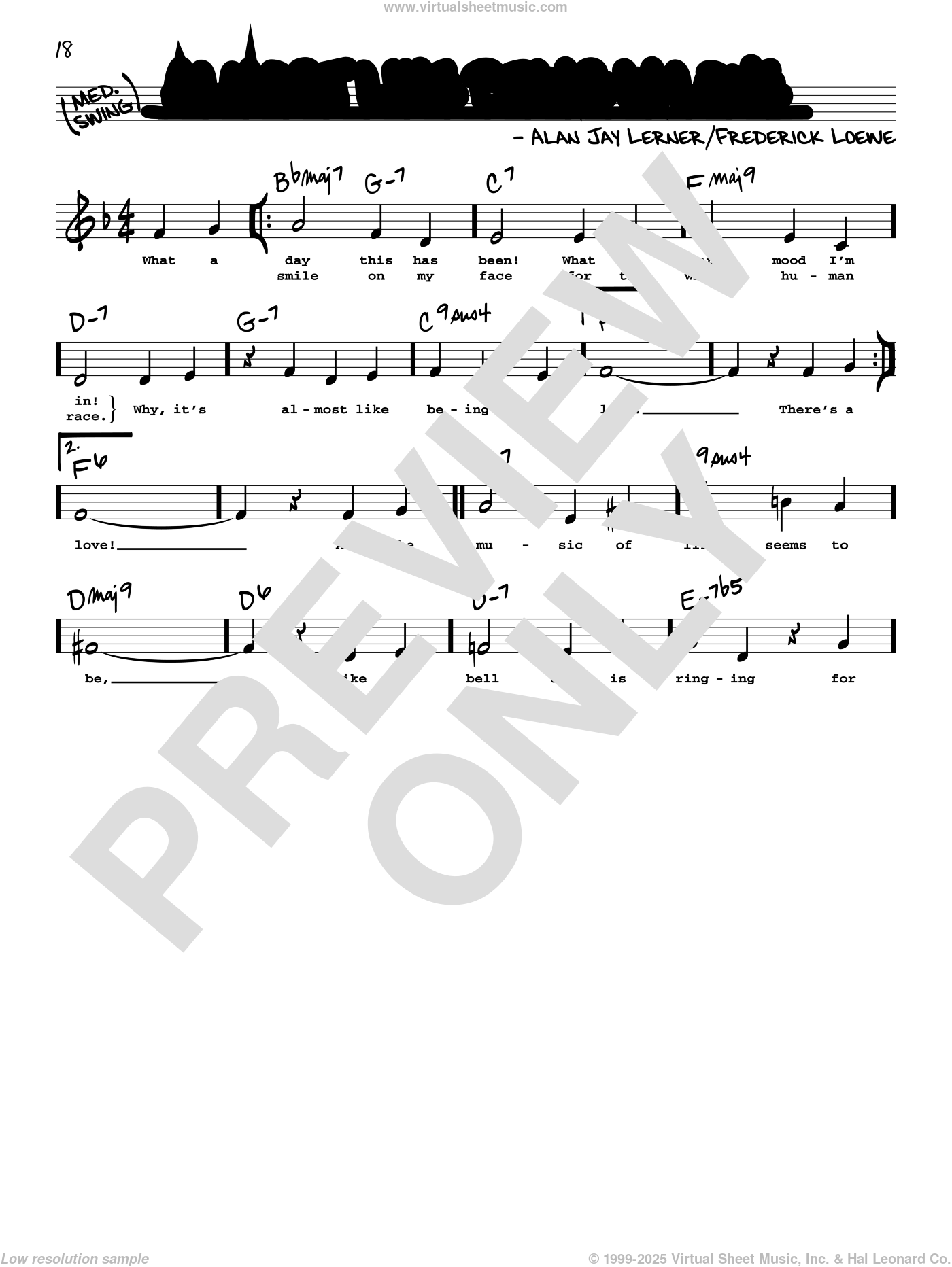 Almost Like Being In Love (Low Voice) sheet music (real book with