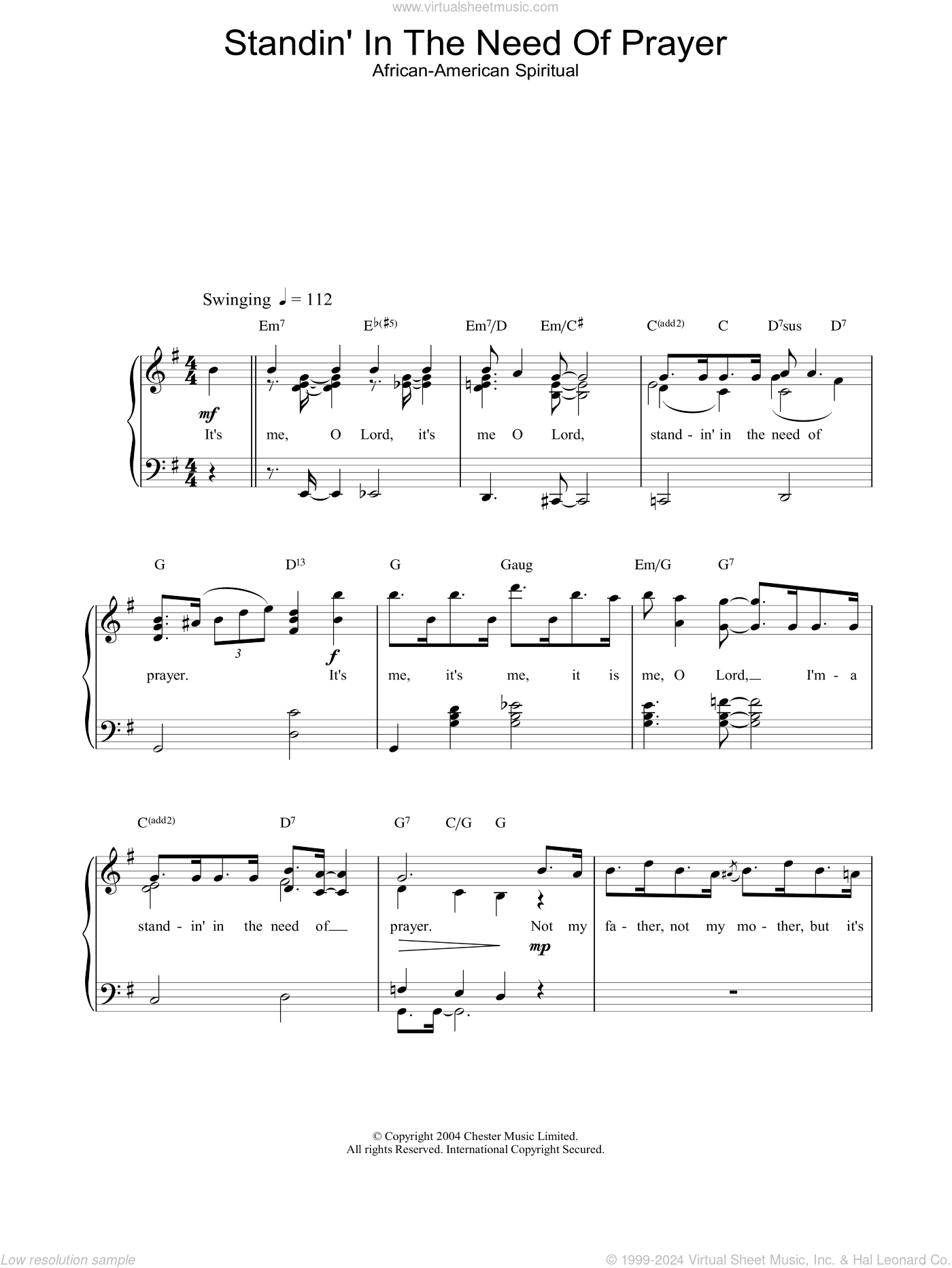 Standing In The Need Of Prayer John P Kee Lyrics Standin' In The Need Of Prayer sheet music for piano solo (PDF)