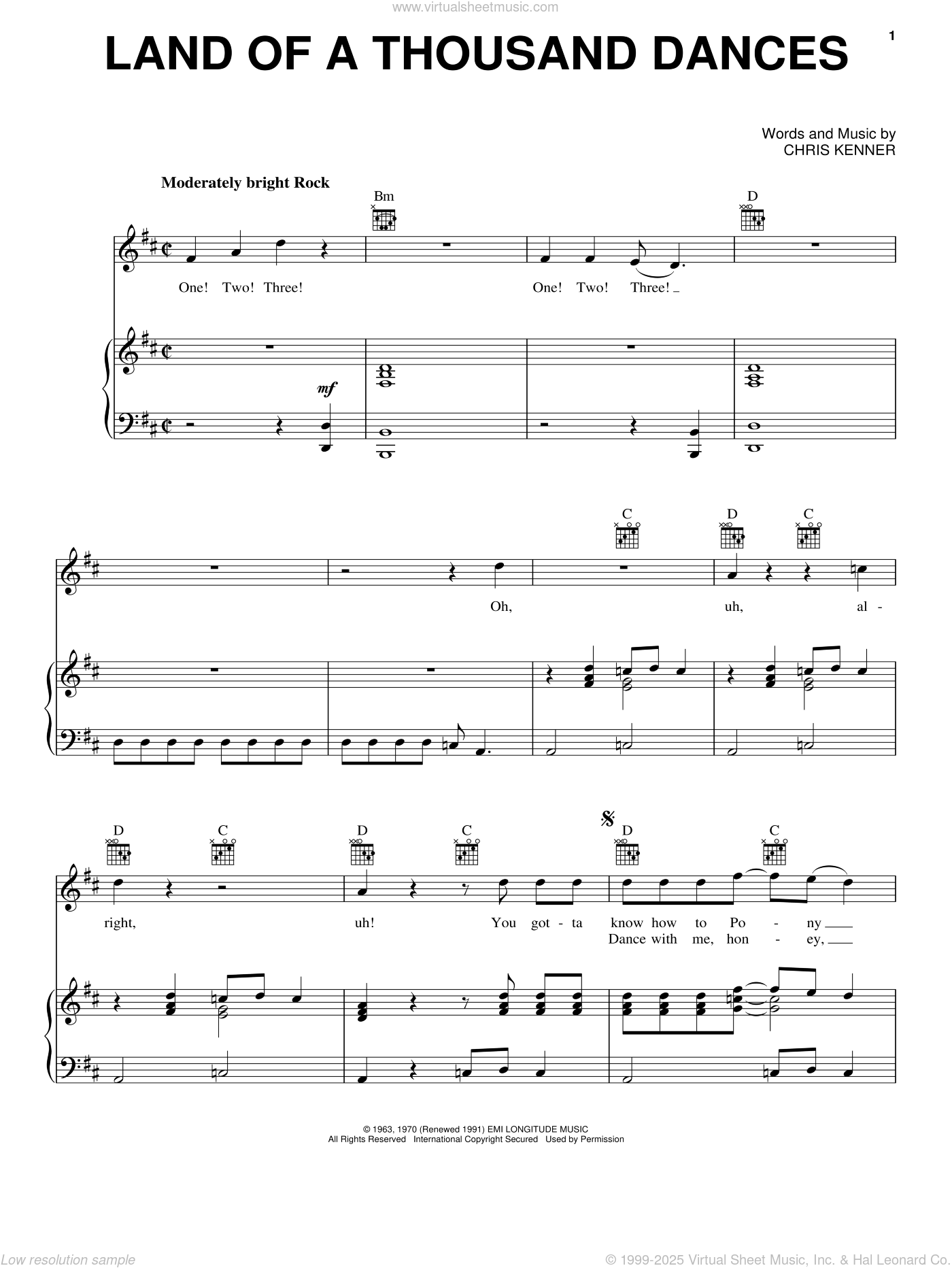 Land Of A Thousand Dances sheet music for voice, piano or guitar