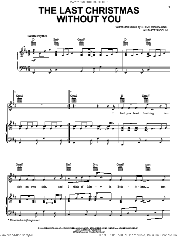 The Last Christmas Without You sheet music for voice, piano or guitar