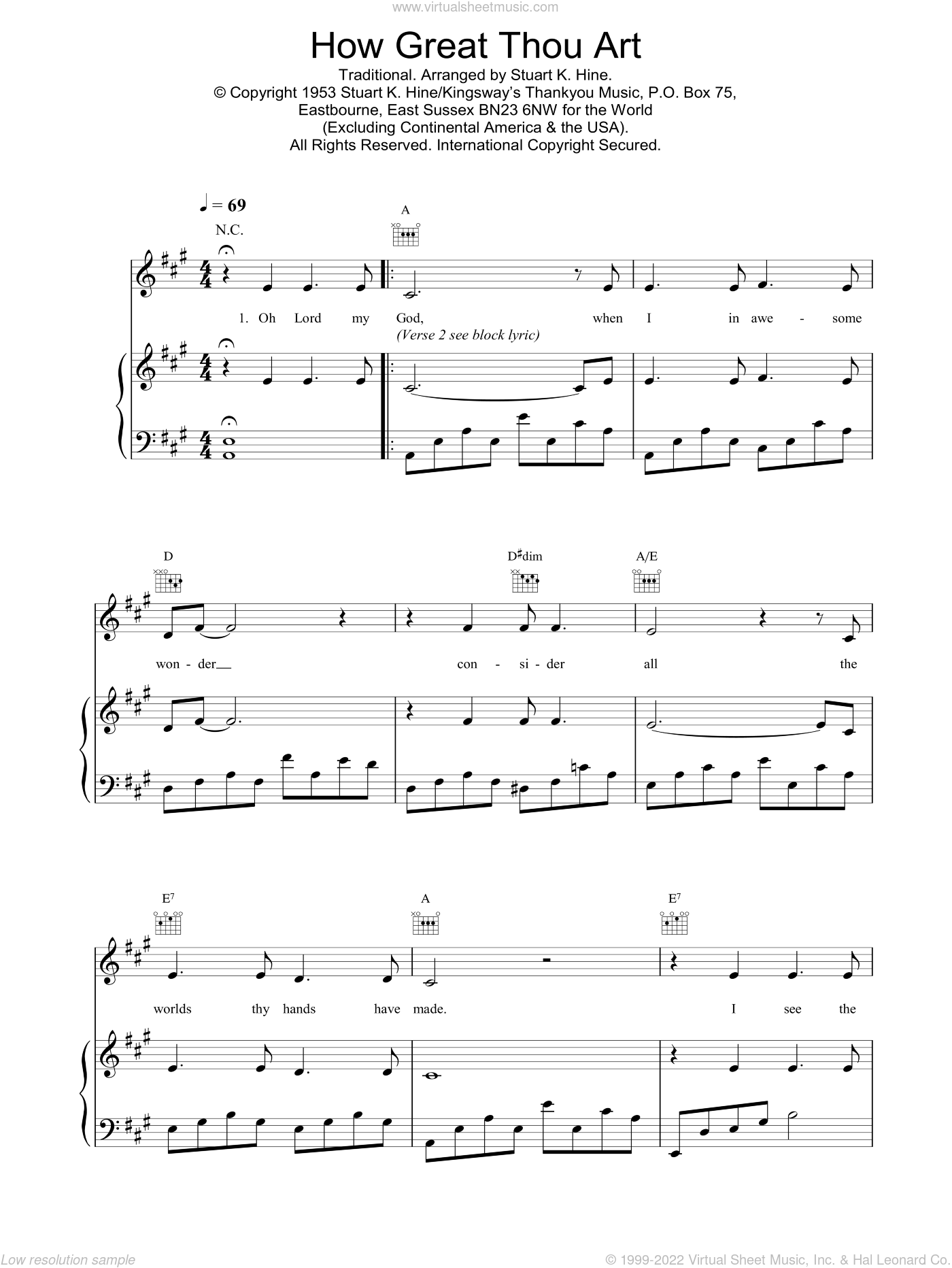 how great thou art chords key of g