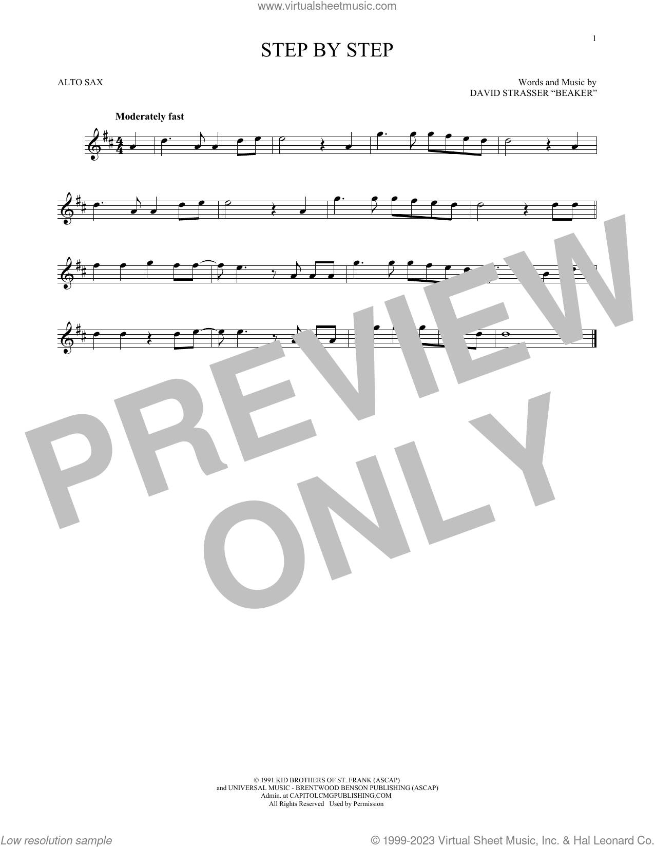 Step By Step sheet music for alto saxophone solo (PDF)