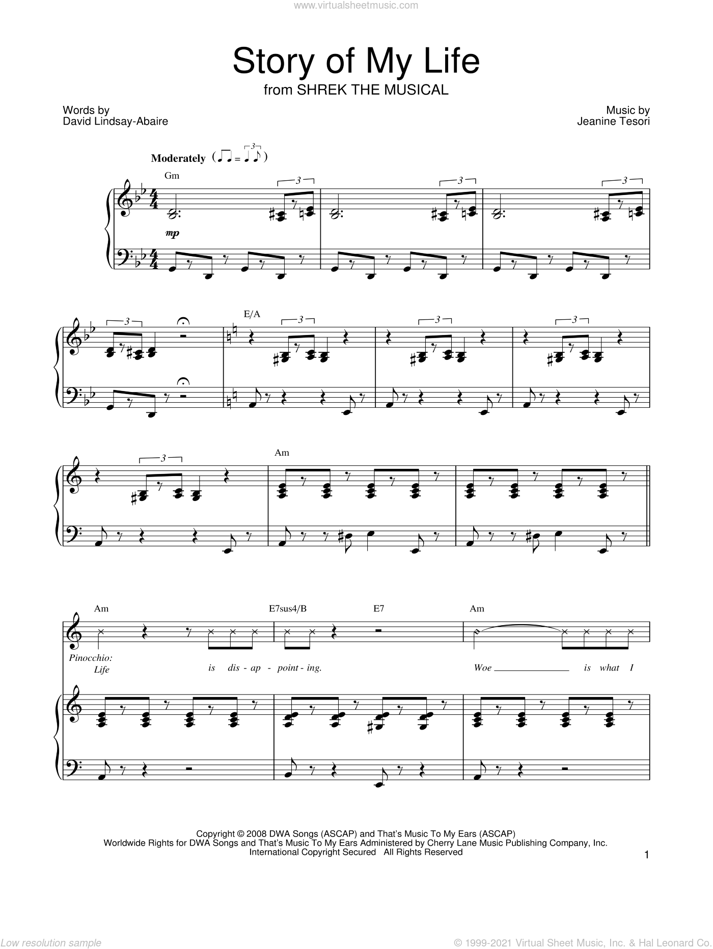 Print and Download Story Of My Life Sheet Music; Sheet Music - Download &  Print Story Of My Life
