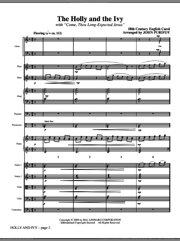 The Holly and the Ivy: String Orchestra Conductor Score & Parts - Digital  Sheet Music Download