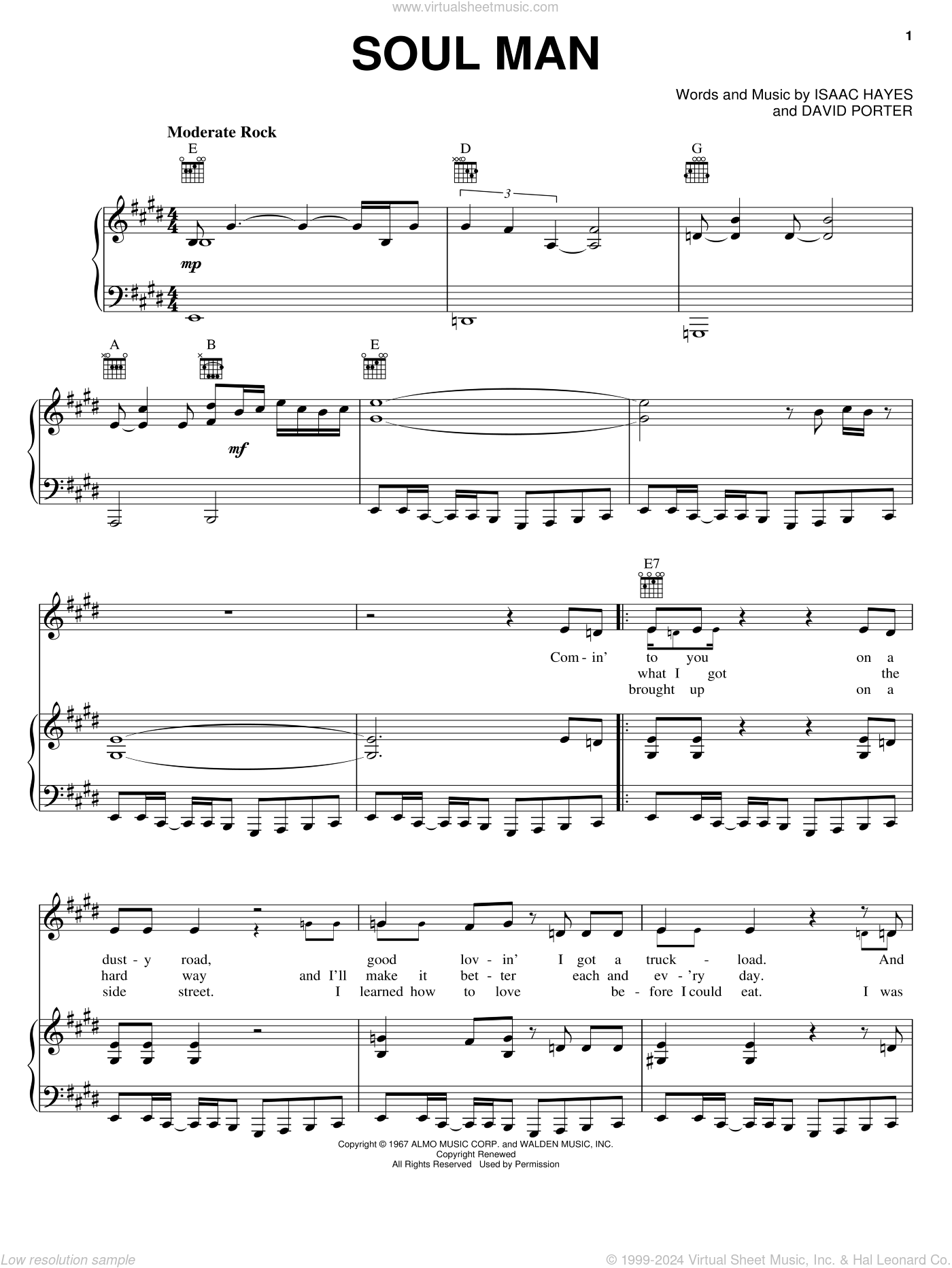 Soul Man Sheet Music For Voice Piano Or Guitar PDF interactive Soul Man Sheet Music For Voice Piano Or Guitar PDF interactive