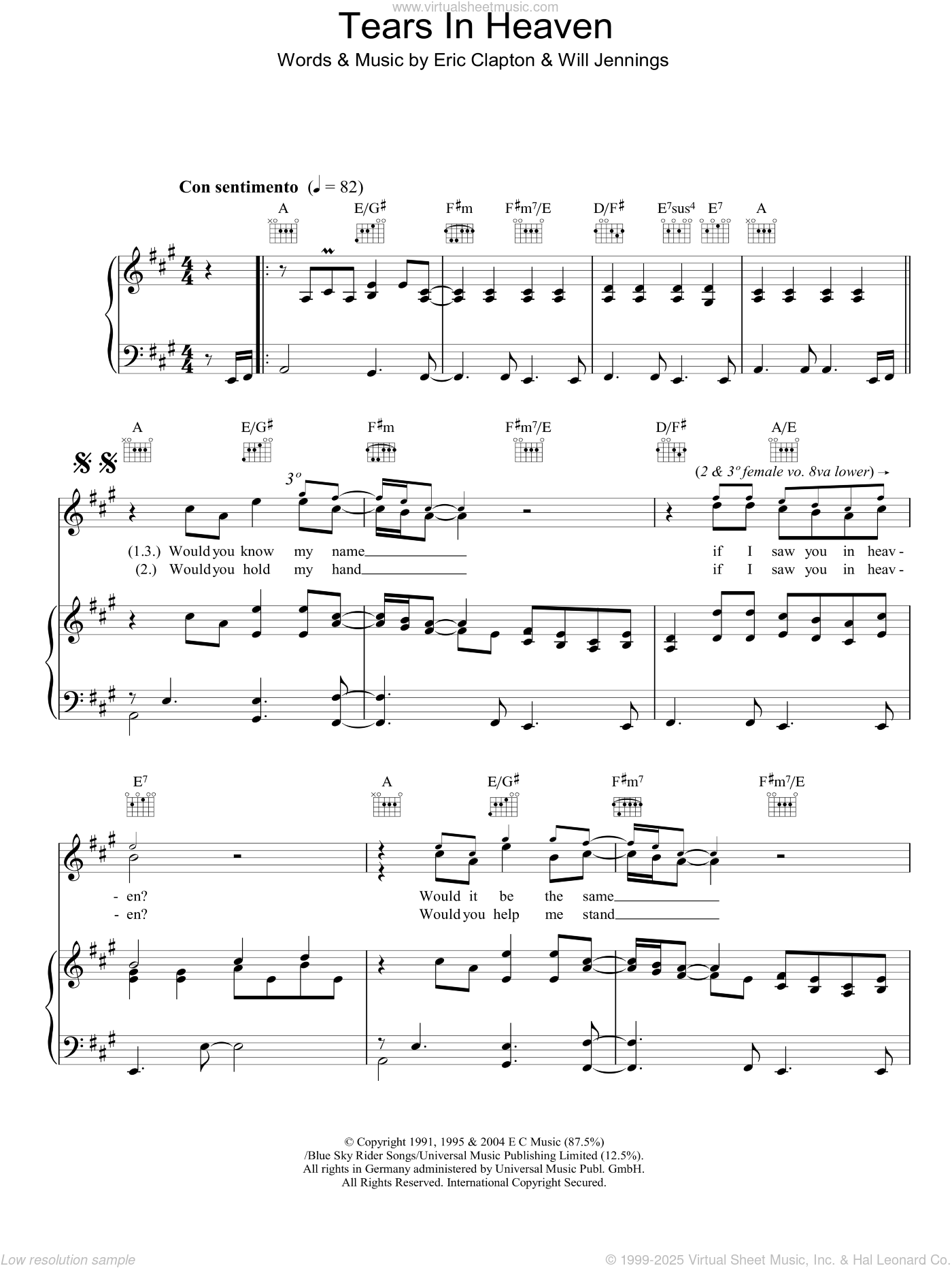 Tears In Heaven Sheet Music | Eric Clapton | Guitar Tab (Single Guitar)