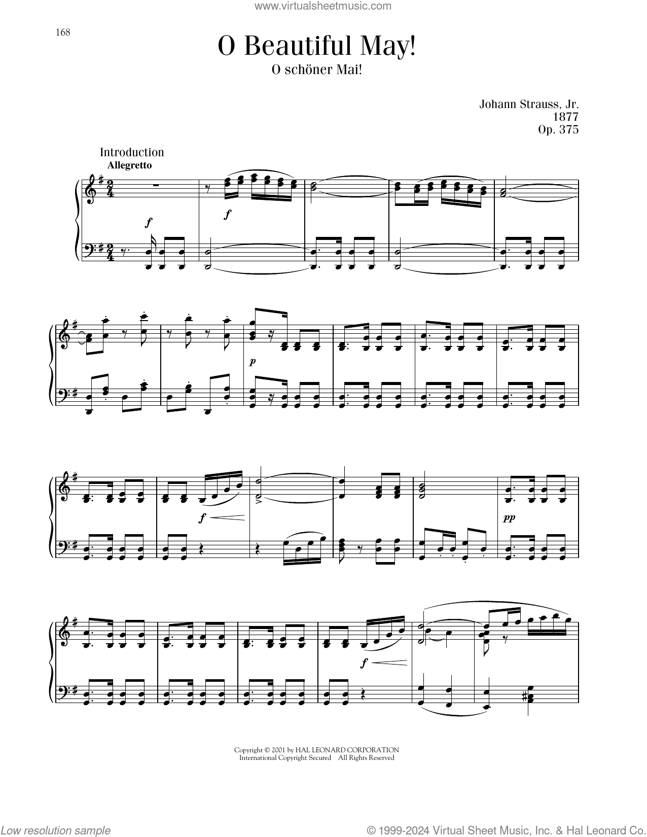 O Beautiful May!, Op. 375 sheet music for piano solo v2