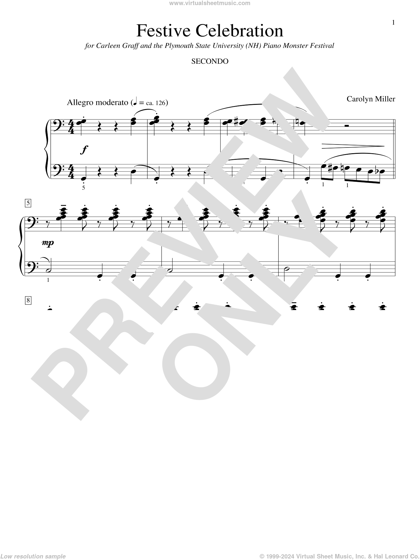 Festive Celebration sheet music for piano four hands (PDF)