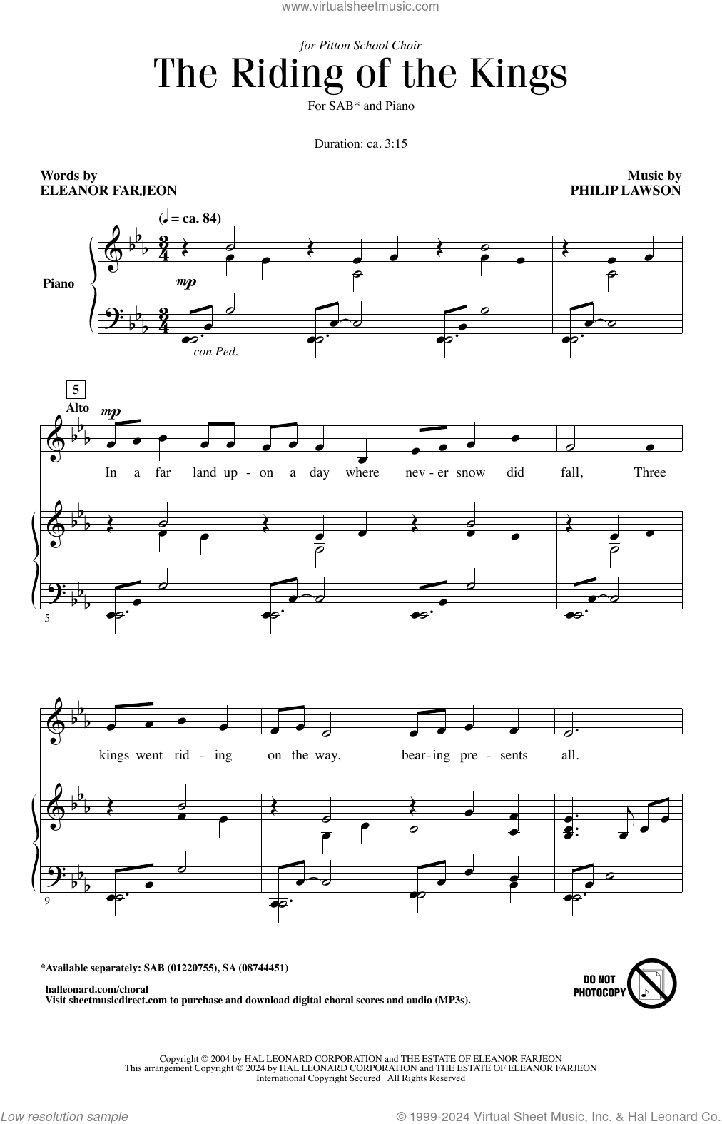 The Riding Of The Kings sheet music for choir (SAB: soprano, alto, bass)
