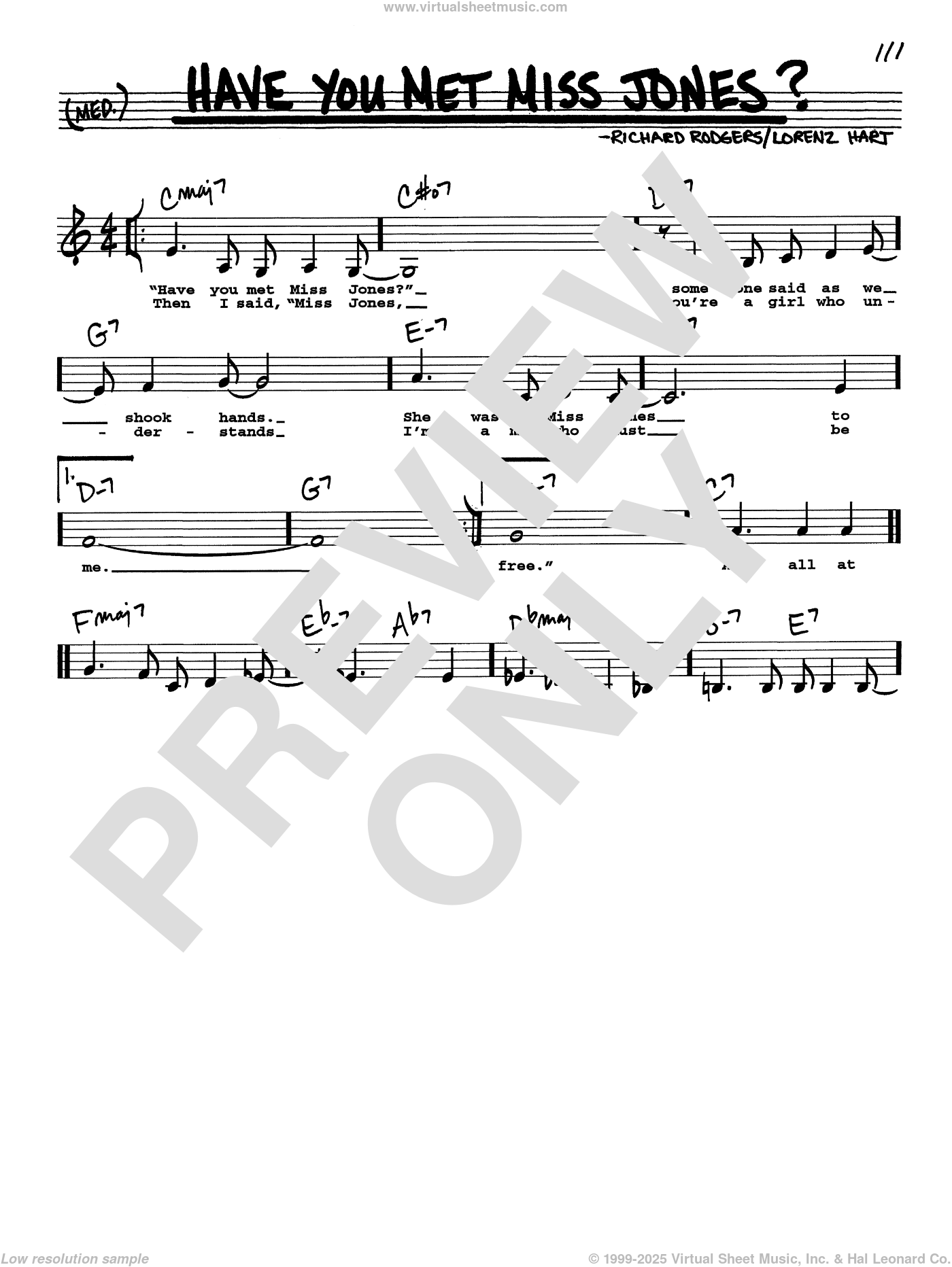 Have You Met Miss Jones? (Low Voice) sheet music (real book with lyrics)