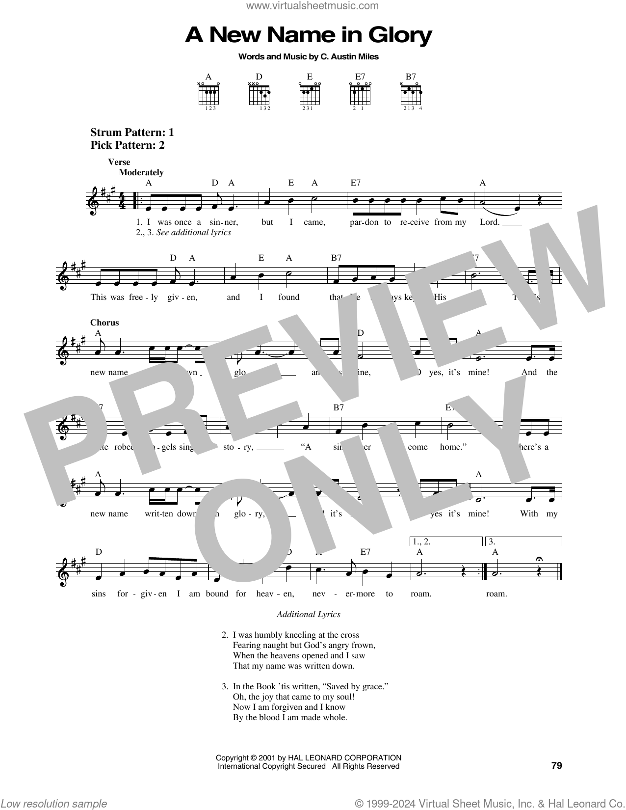 A New Name In Glory Sheet Music For Guitar Solo (chords) (pdf)