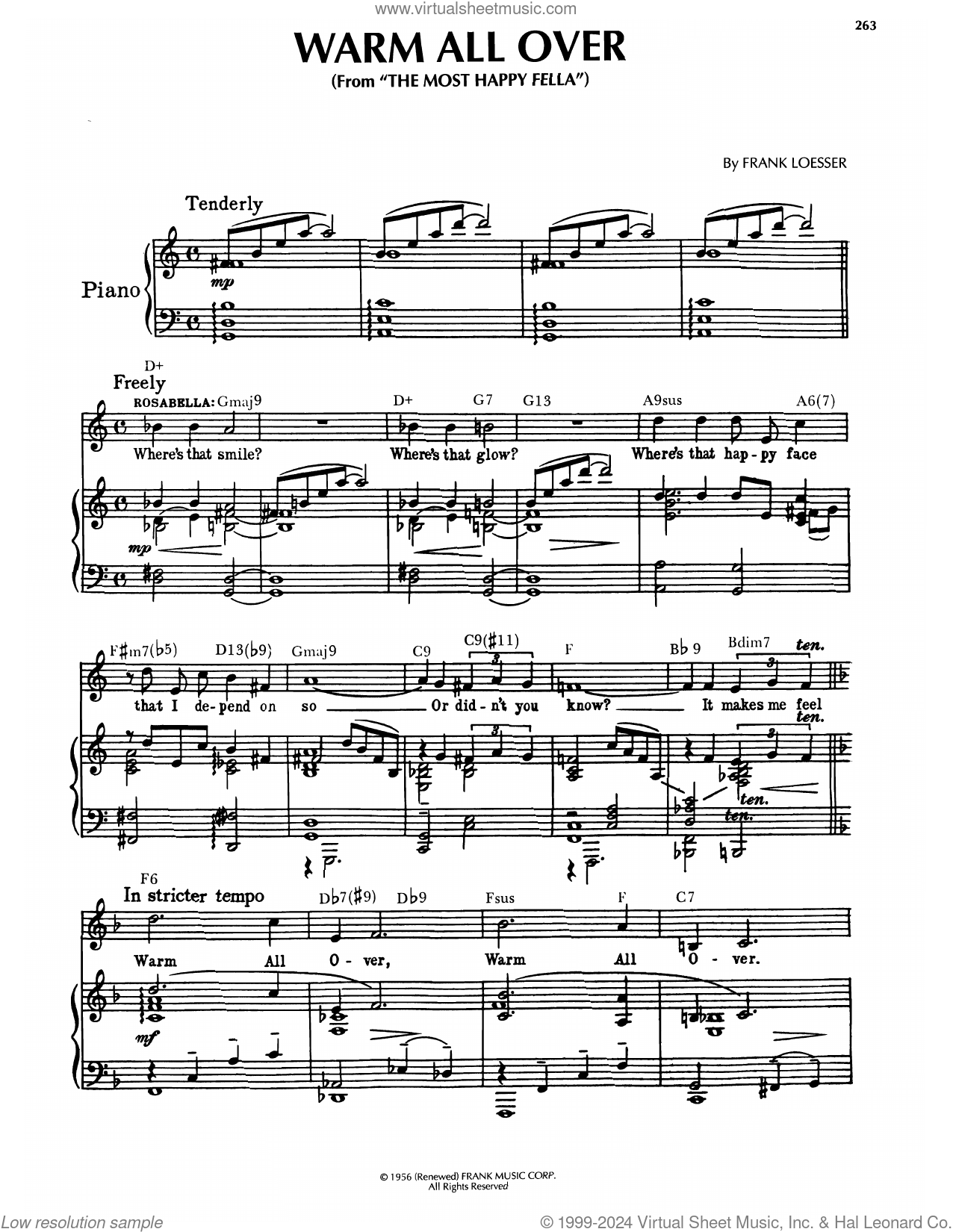 Warm All Over sheet music for voice, piano or guitar (PDF)