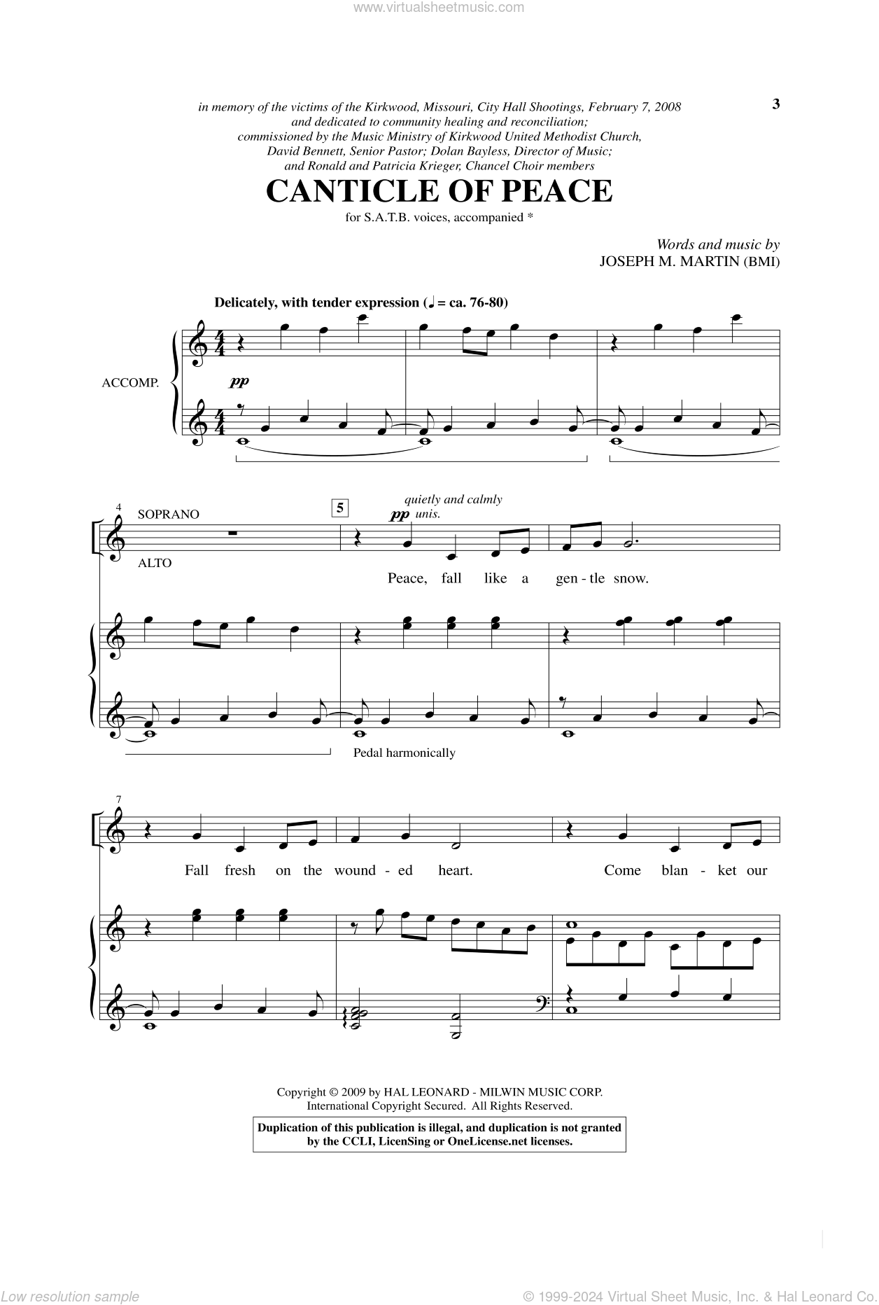 Canticle Of Peace sheet music for choir (SATB: soprano, alto, tenor, bass)