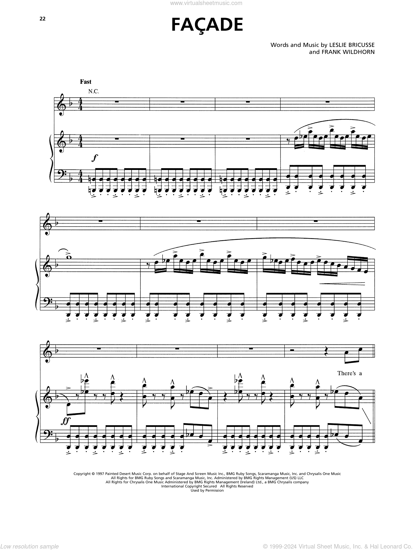 Facade (from Jekyll and Hyde) sheet music for voice and piano