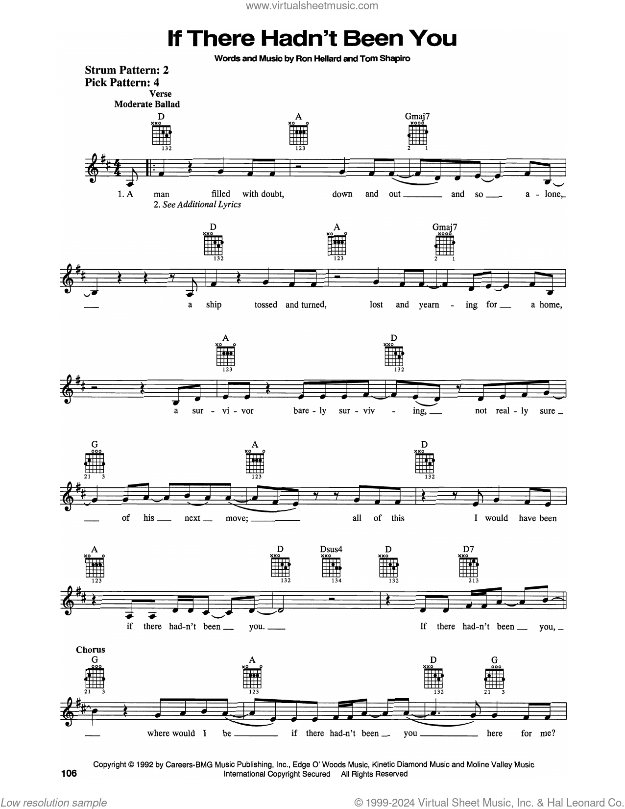 If There Hadn't Been You sheet music for guitar solo (chords)