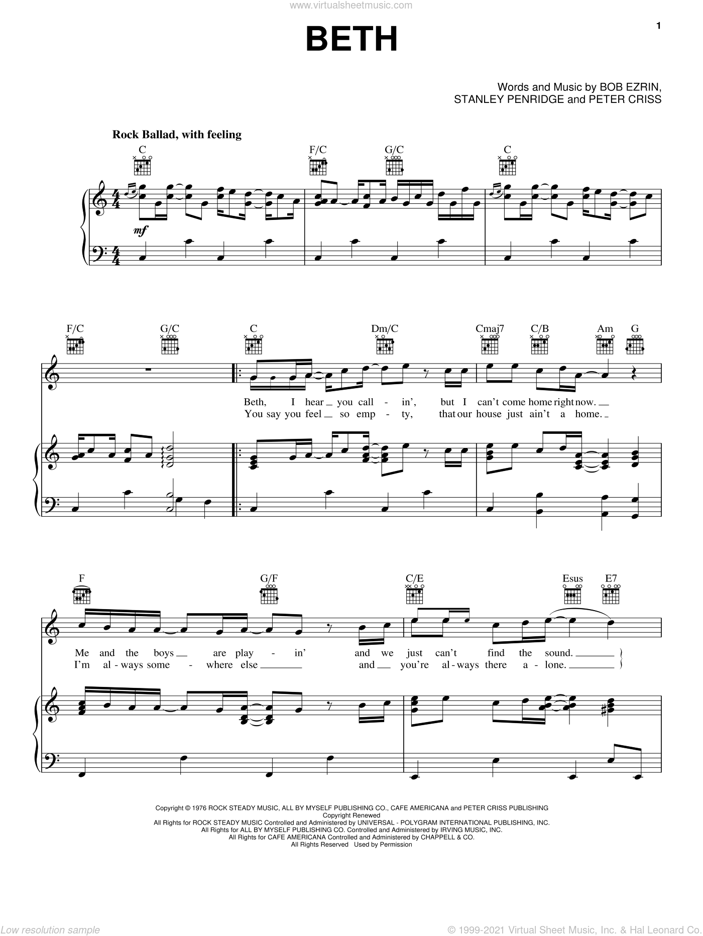 Kiss Beth Sheet Music For Voice Piano Or Guitar Pdf - kiss the rain roblox piano