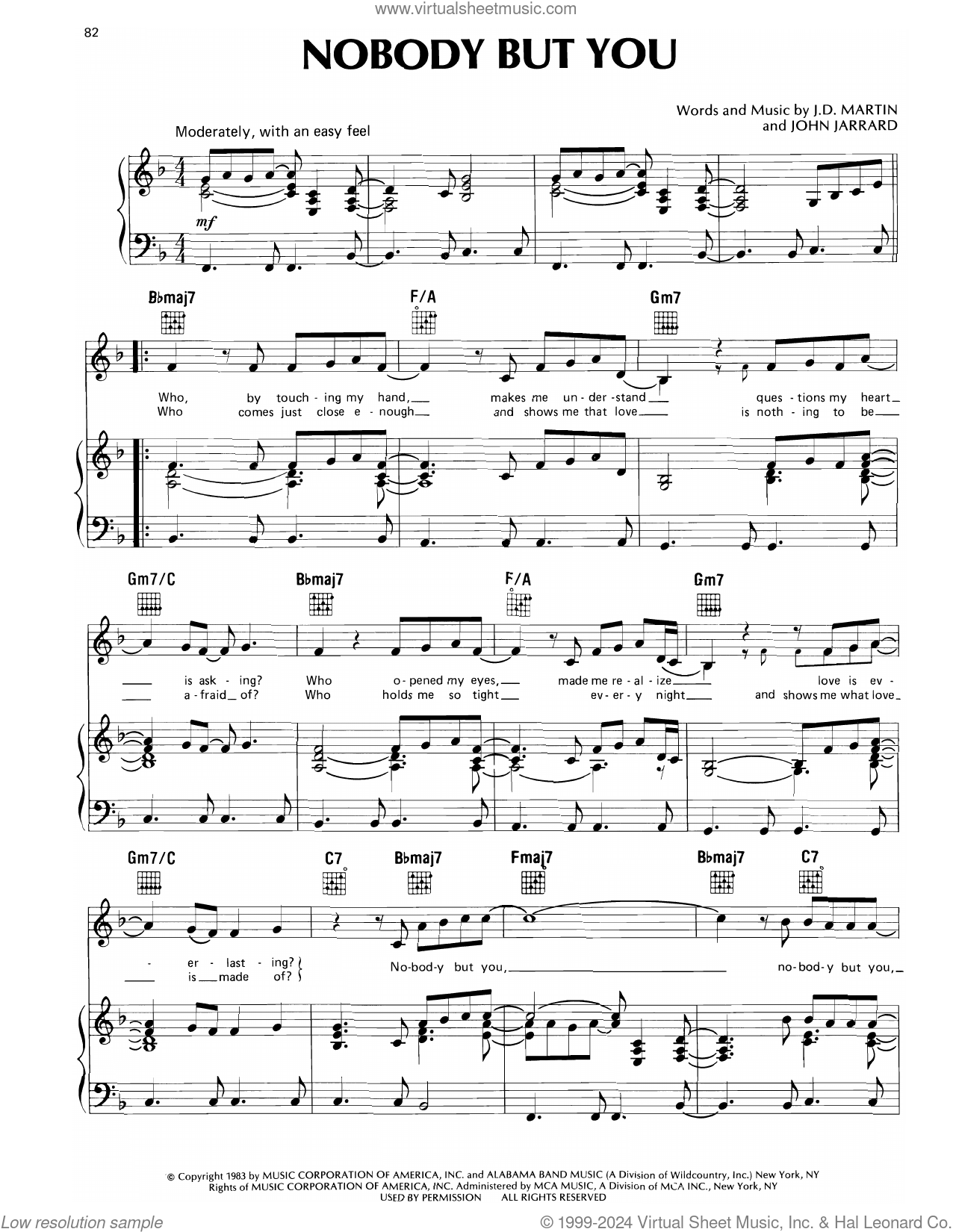 Don Williams: Nobody But You sheet music for voice, piano or guitar