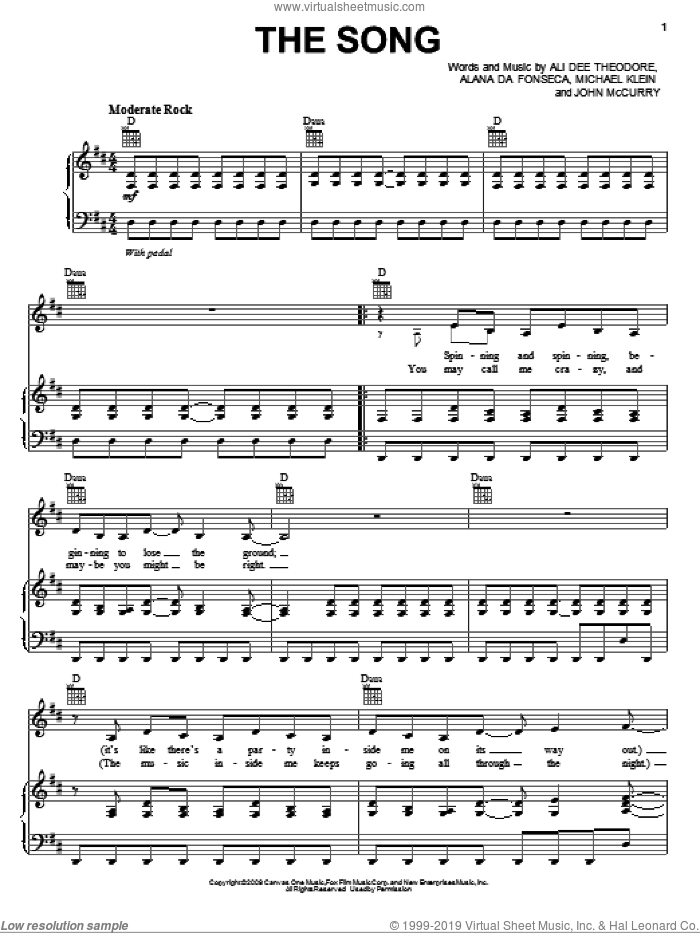 The Song sheet music for voice, piano or guitar (PDF-interactive)