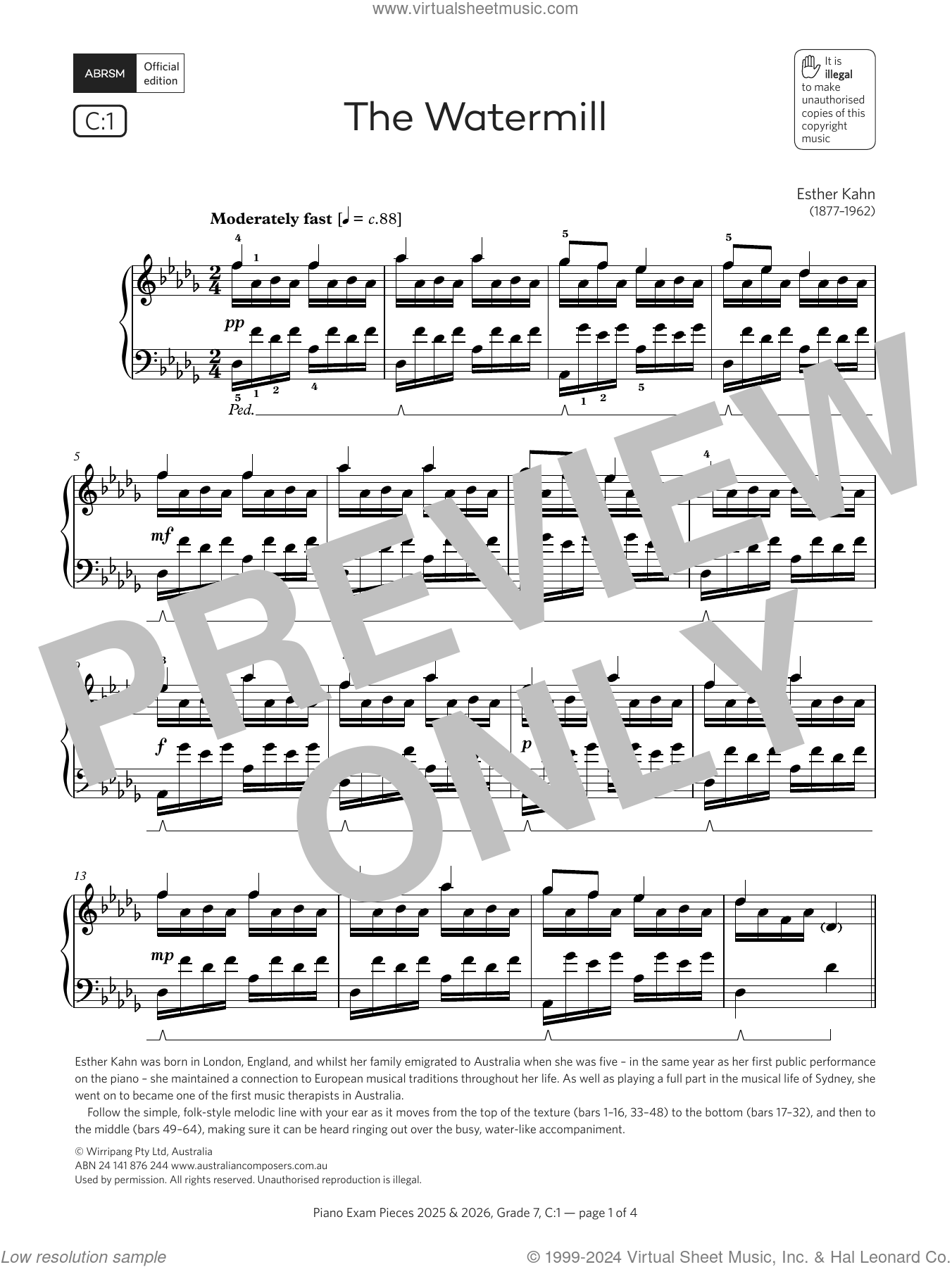 The Watermill (Grade 7, list C1, from the ABRSM Piano Syllabus 2025 and ...