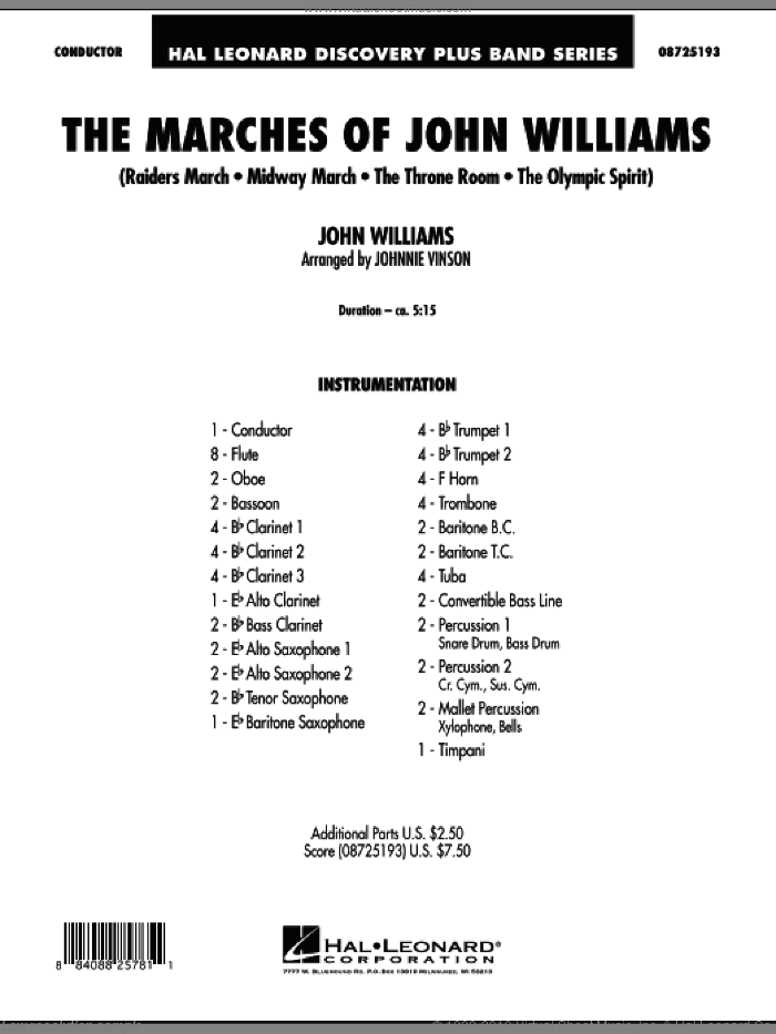 The Marches of John Williams sheet music (complete collection) for ...