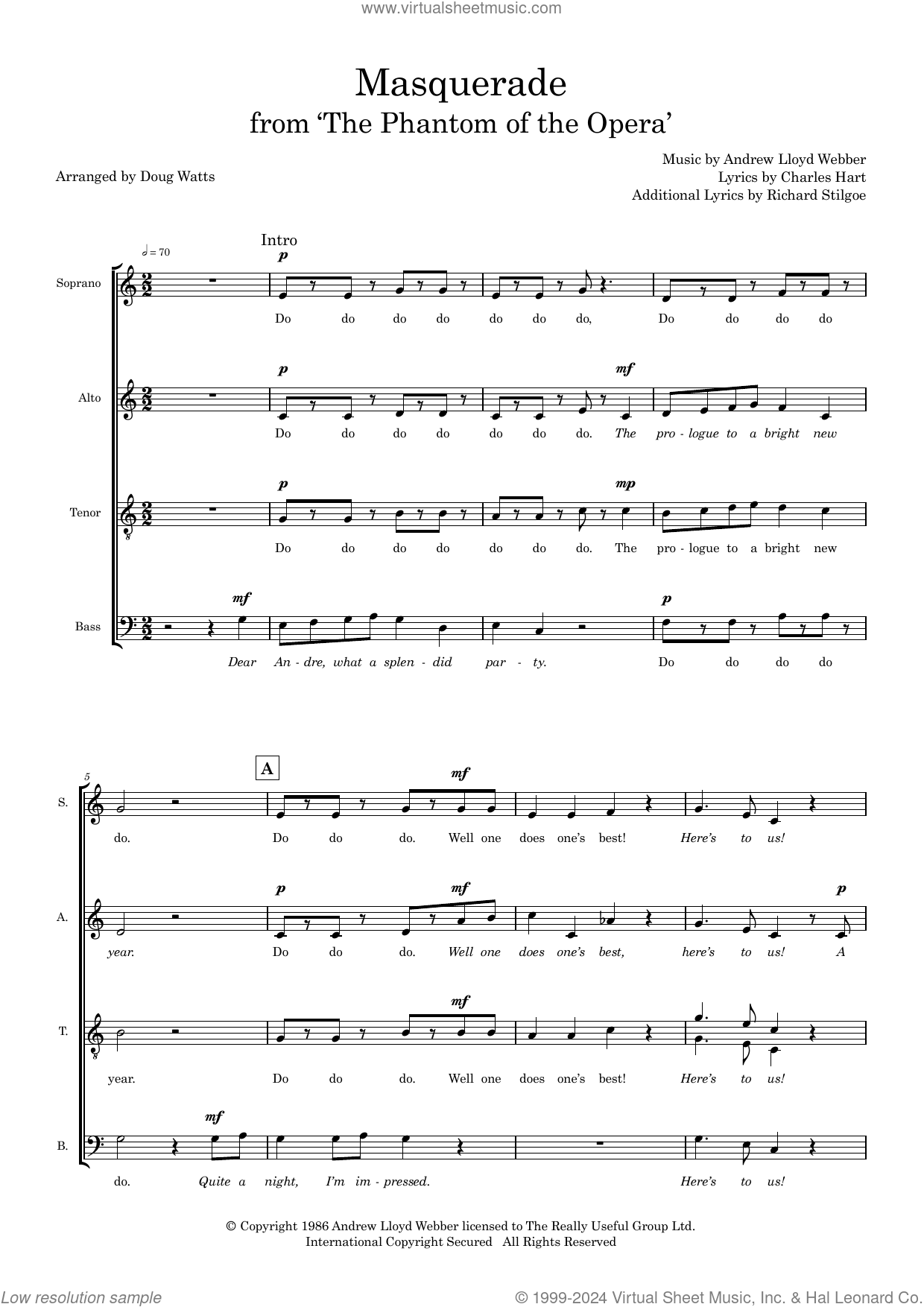 Masquerade Lyrics Phantom Of The Opera Movie Masquerade (from The Phantom of the Opera) (arr. Doug Watts) sheet