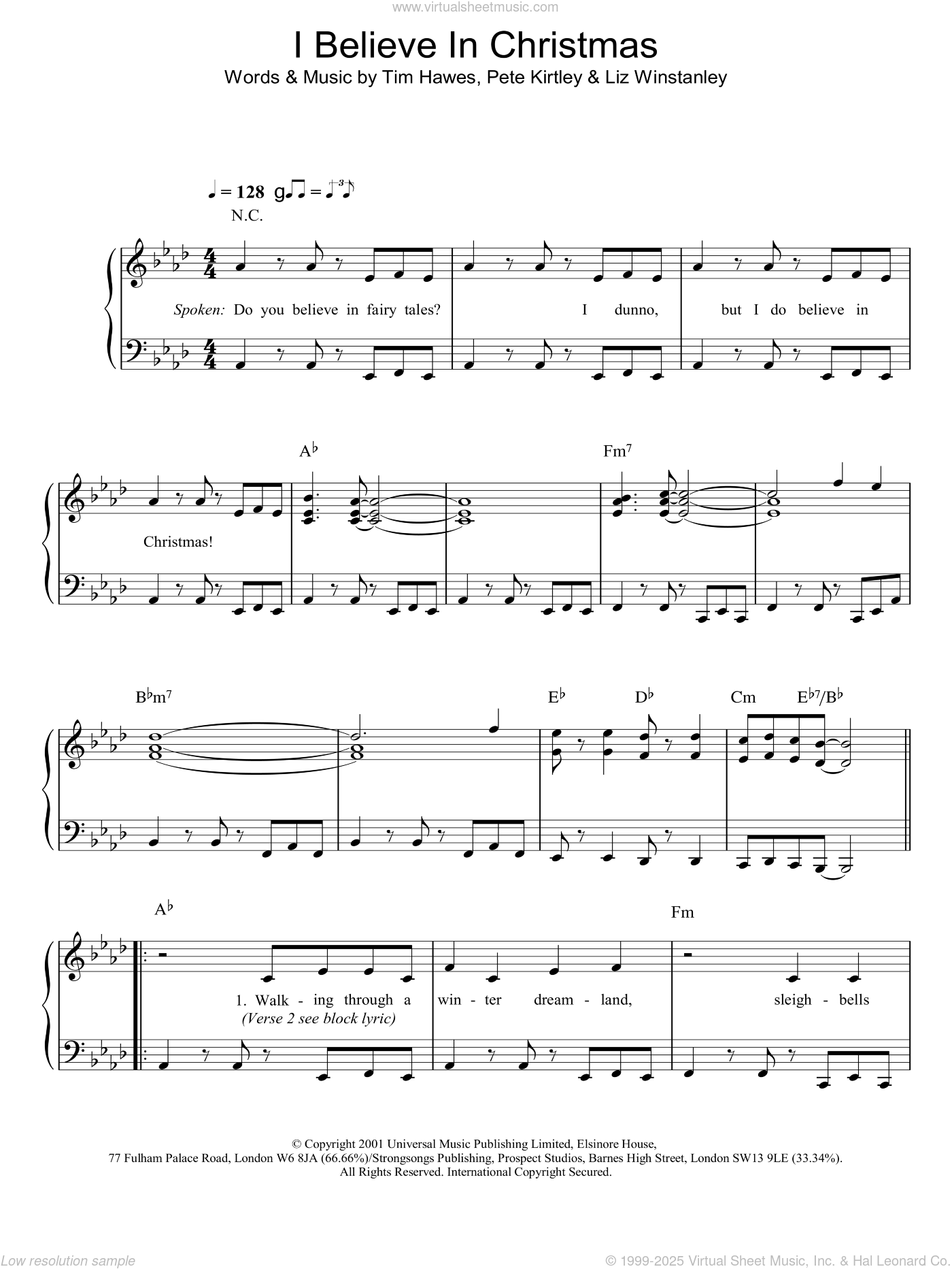 I Believe In Christmas sheet music for voice, piano or guitar