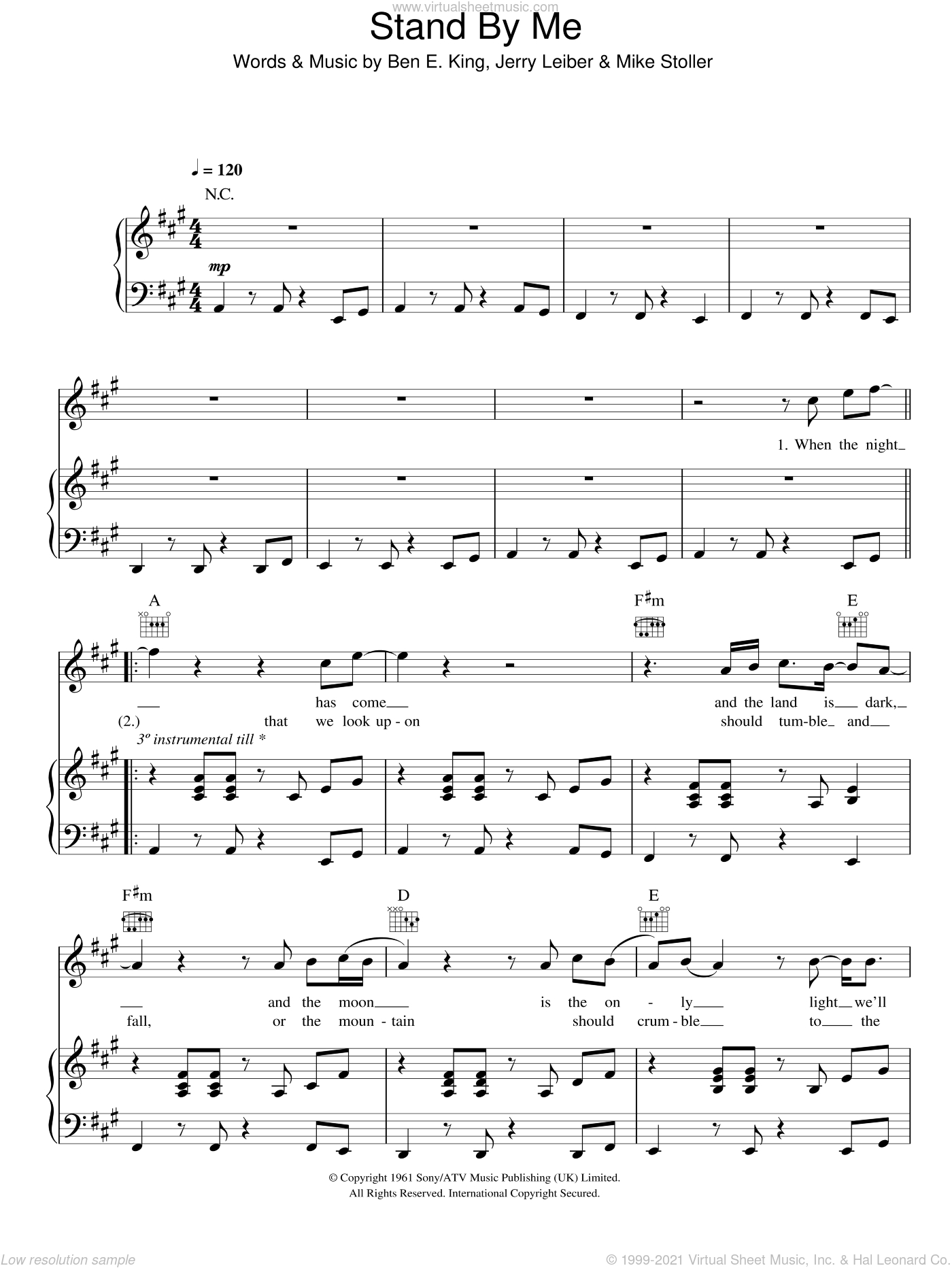 King Stand By Me Sheet Music For Voice Piano Or Guitar Pdf