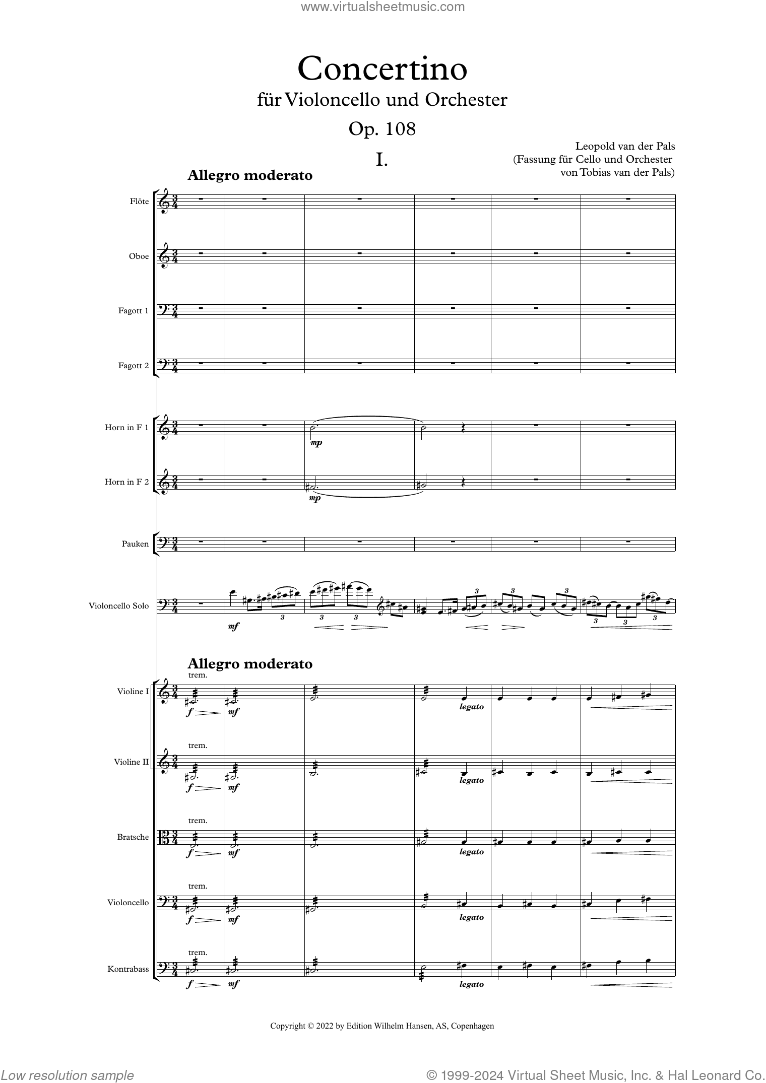 Concertino for Cello And Orchestra sheet music for orchestra (full score)
