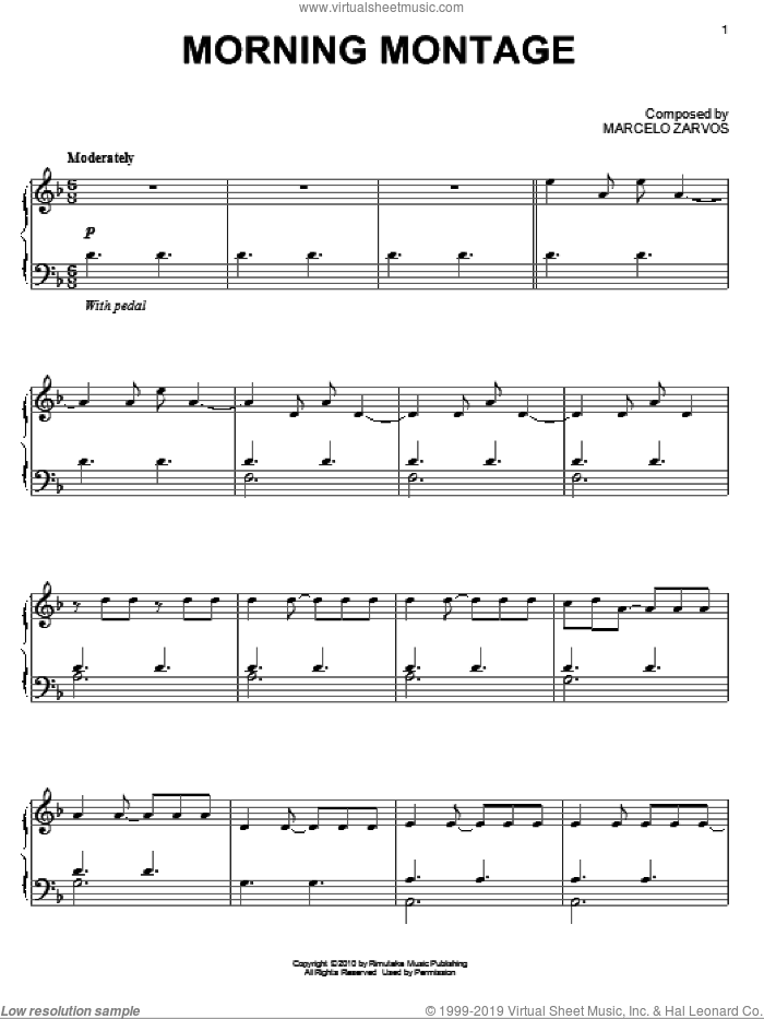 Morning Montage sheet music for piano solo (PDF-interactive)