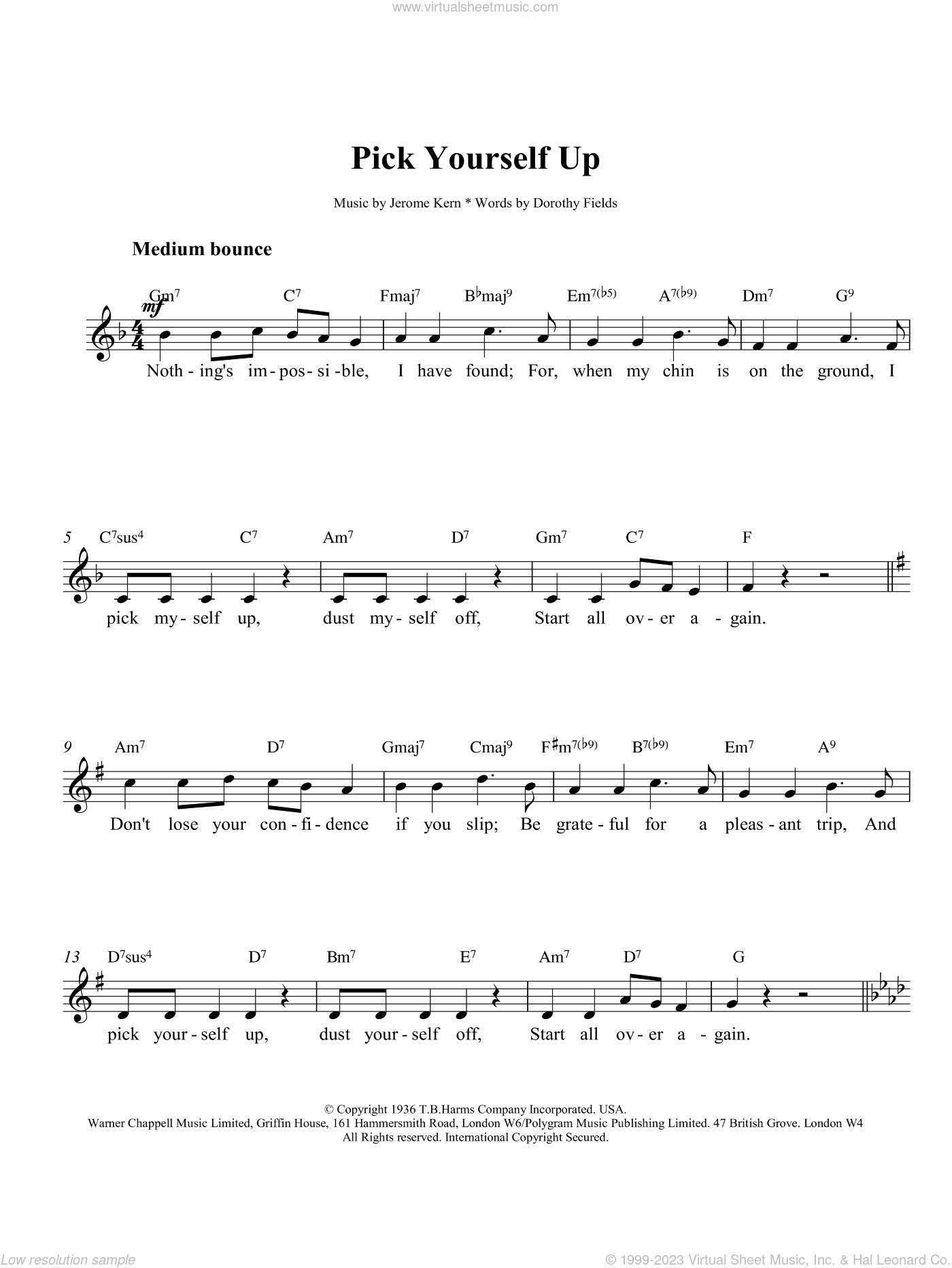 Pick Yourself Up sheet music (fake book, (intermediate) (fake book)