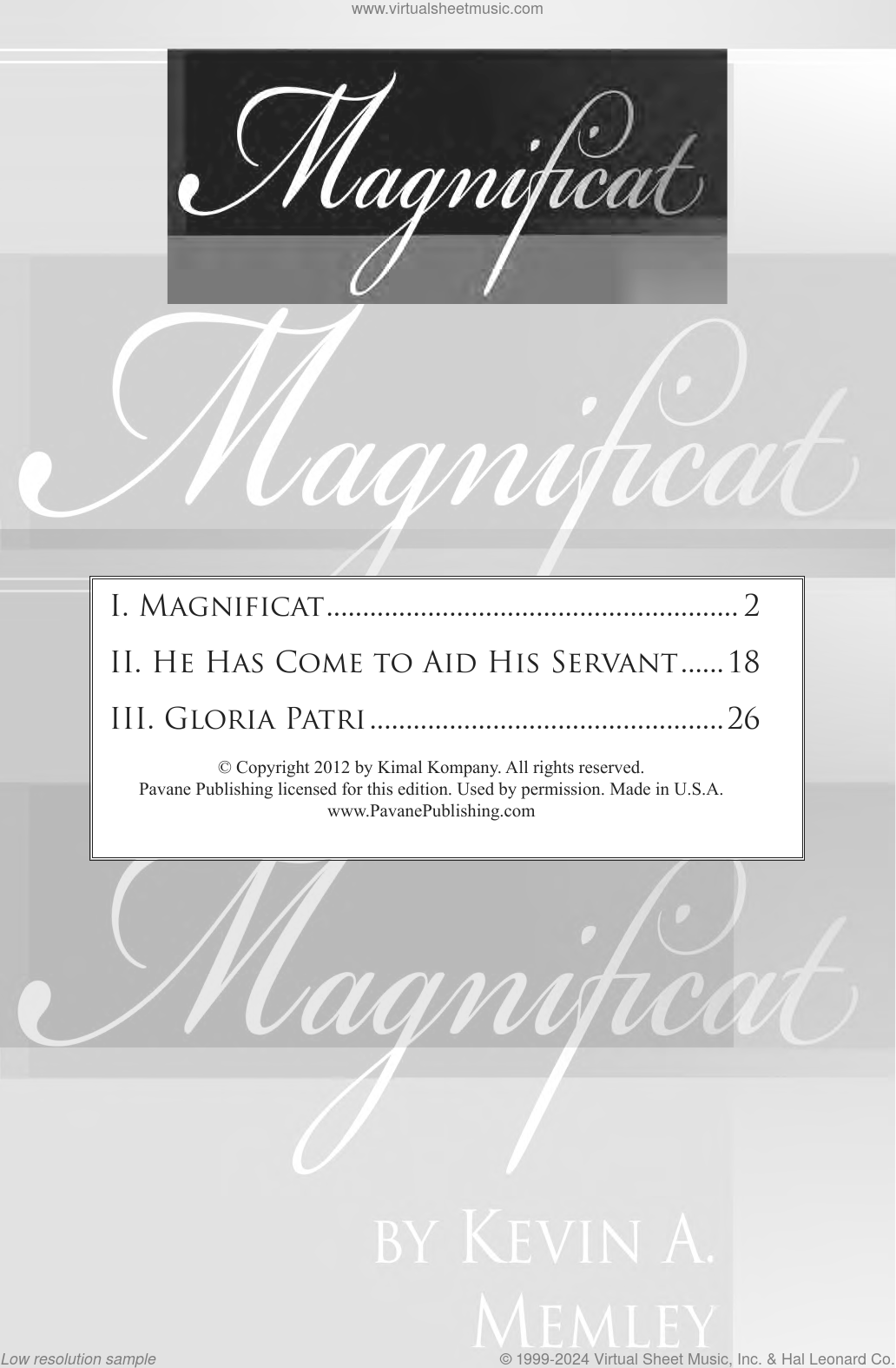 Kevin Memley: Magnificat sheet music for choir (SATB: soprano, alto ...