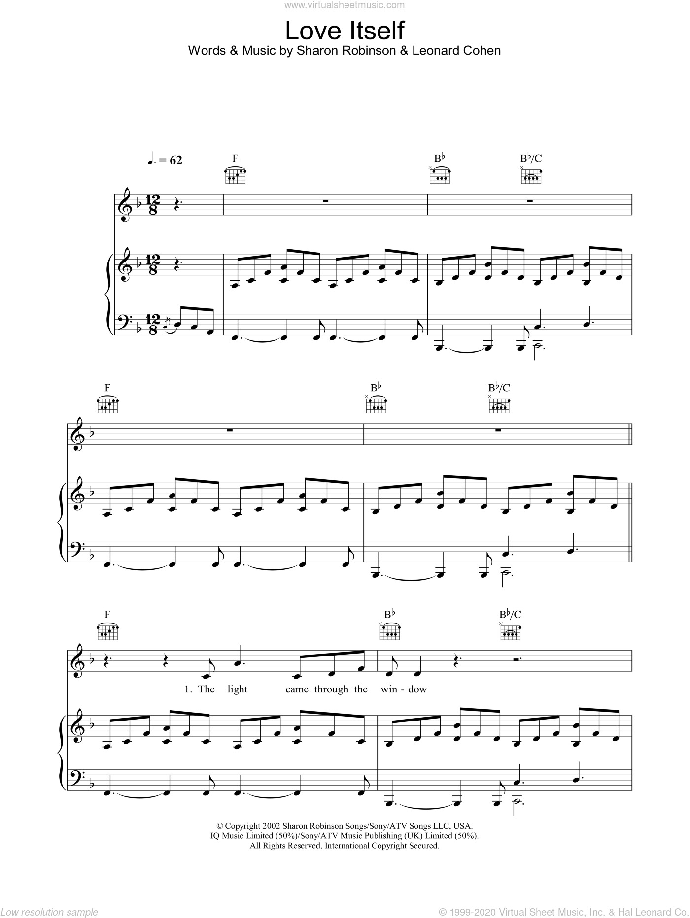 Love Itself sheet music for voice, piano or guitar (PDF)