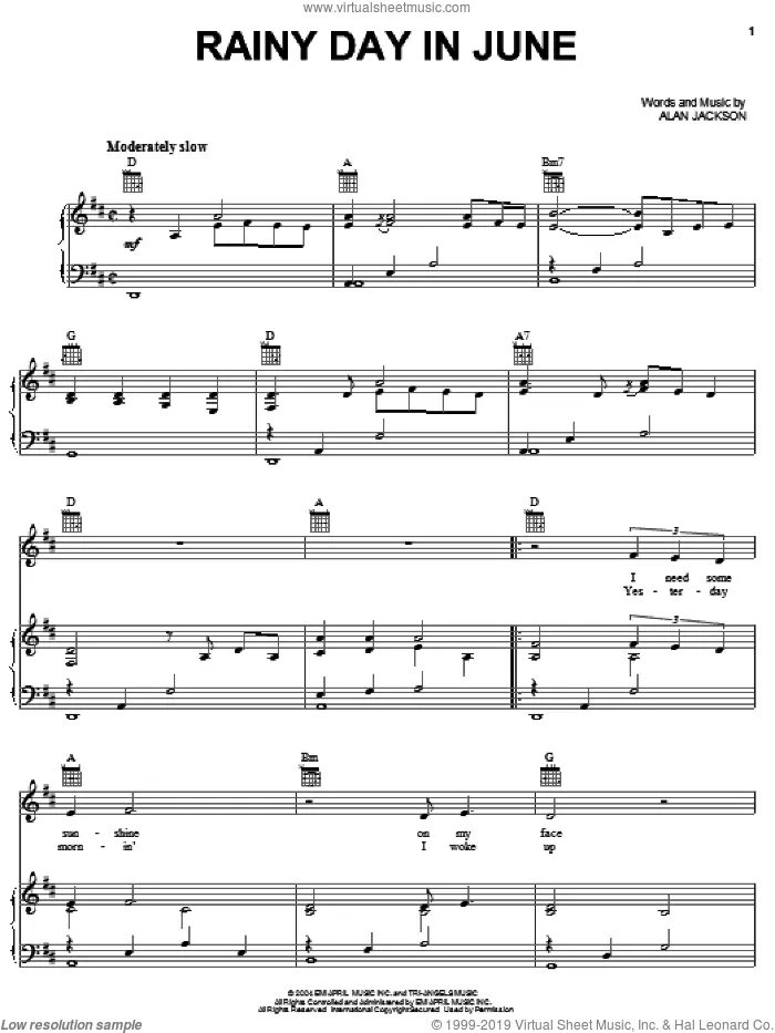 The Rainy Day Sheet music for Piano, Soprano (Piano-Voice)