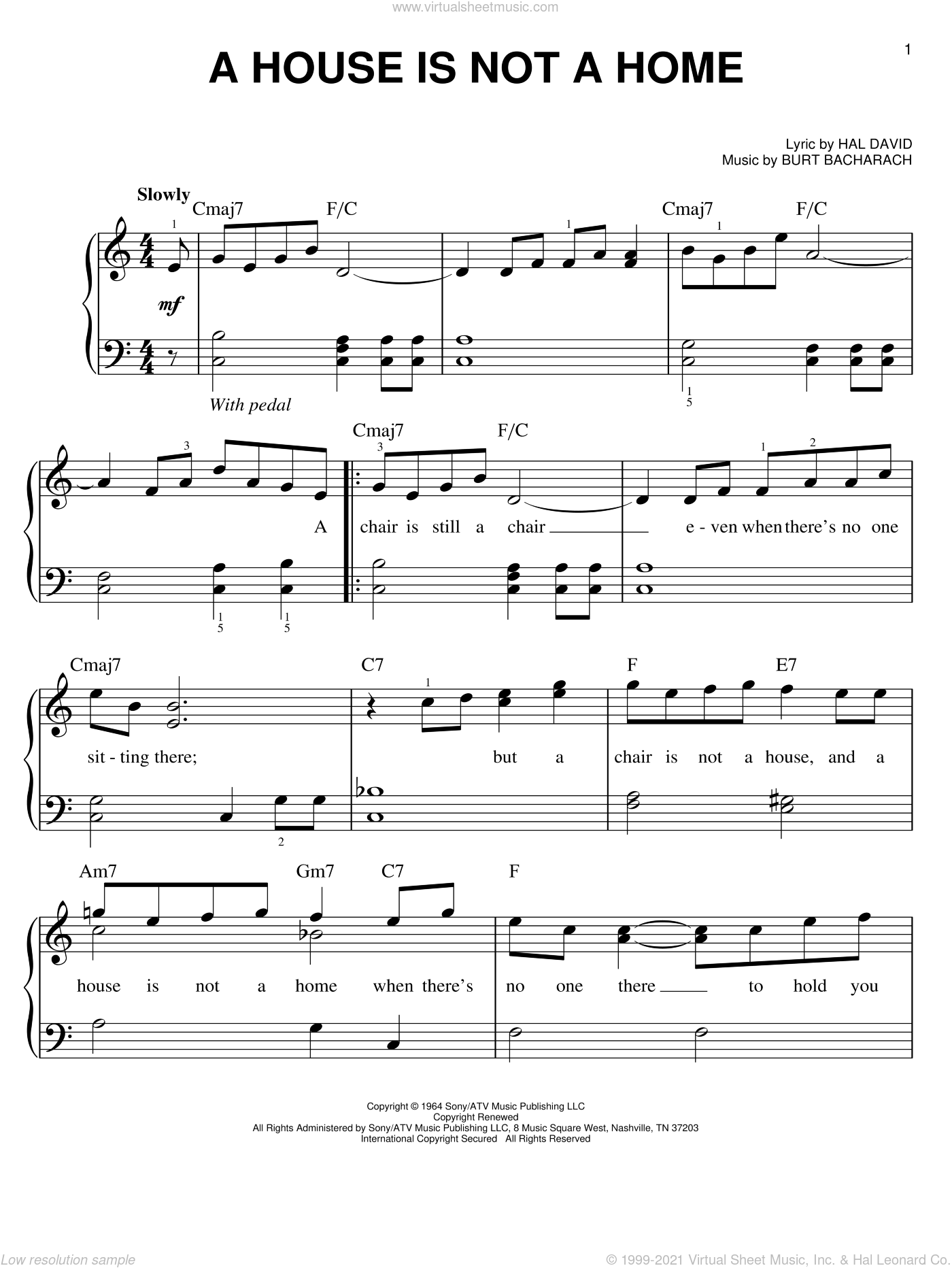 A House Is Not A Home Sheet Music Pdf Free Homelooker