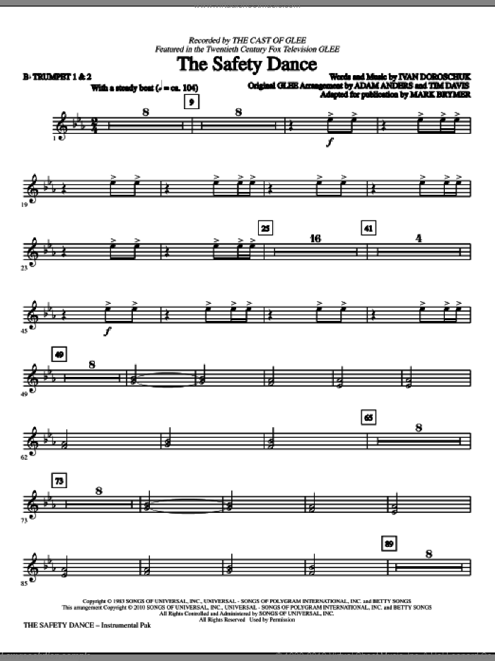 The Safety Dance set of parts) sheet music for orchestra/band