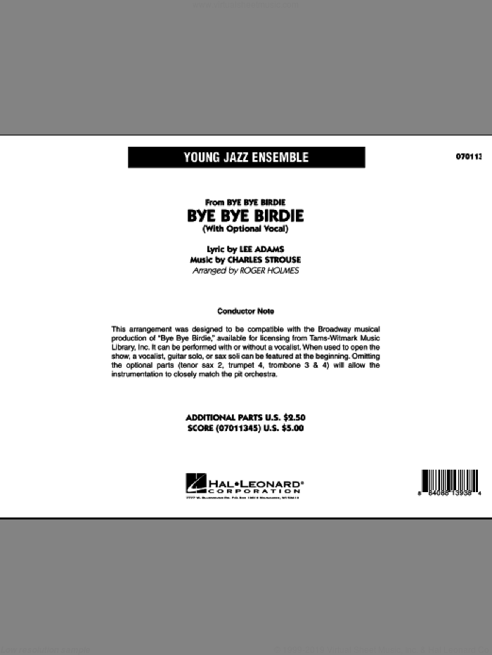 Bye Bye Birdie (w/ opt. Vocal) sheet music (complete collection) for ...