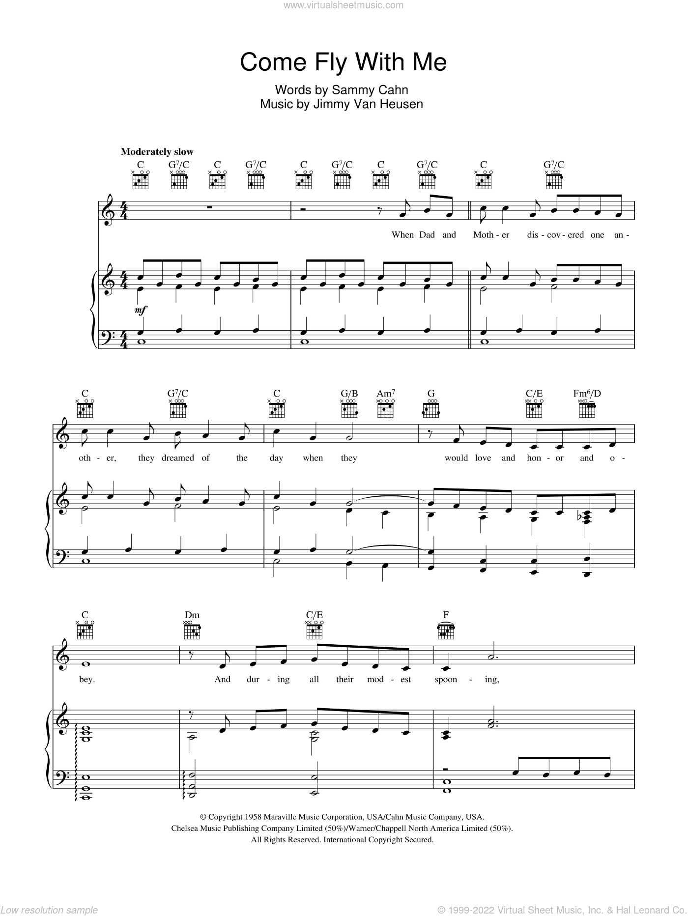 Buble Come Fly With Me Sheet Music For Voice Piano Or Guitar