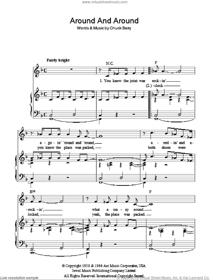 Around And Around sheet music for voice, piano or guitar (PDF)