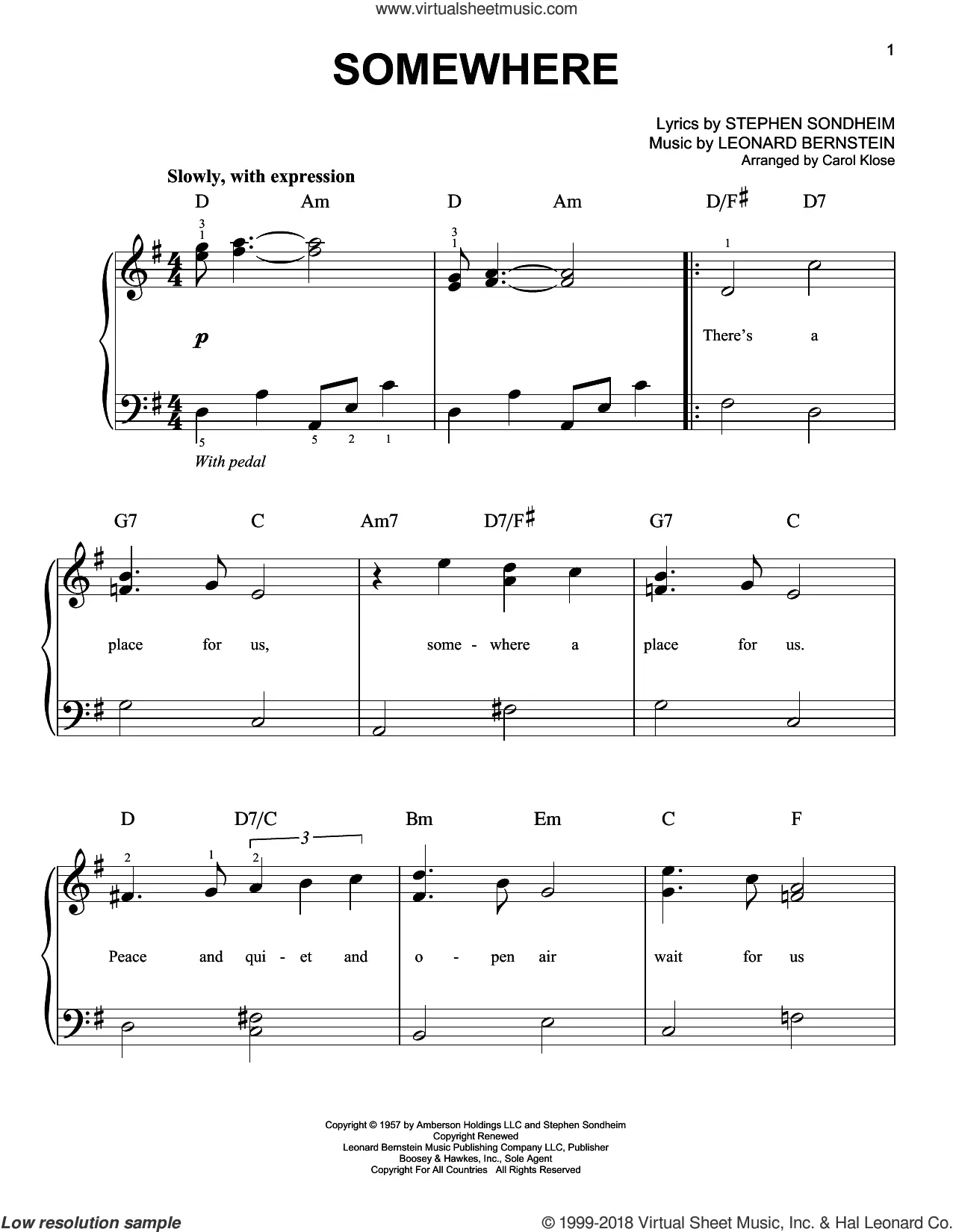 Leonard medio de voz y piano Tan bonita Partituras Bernstein 