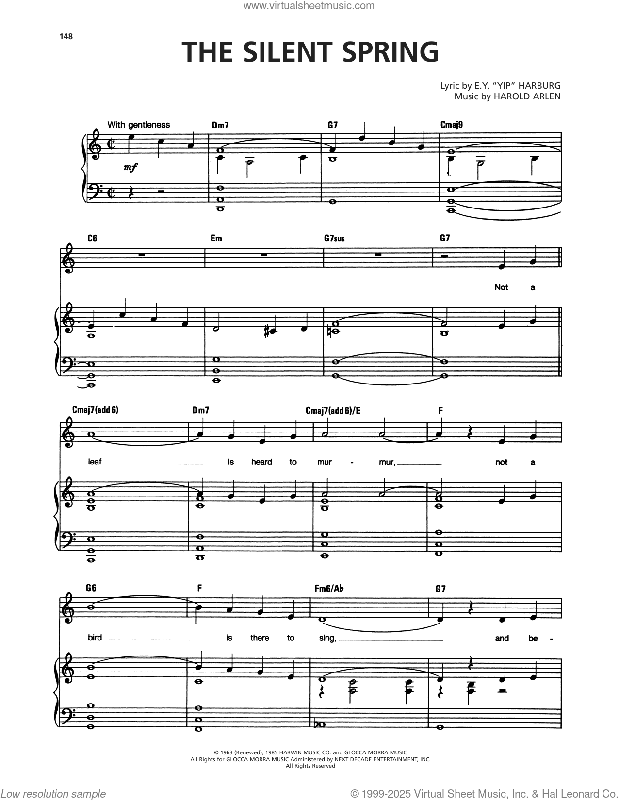 The Silent Spring sheet music for voice, piano or guitar (PDF)