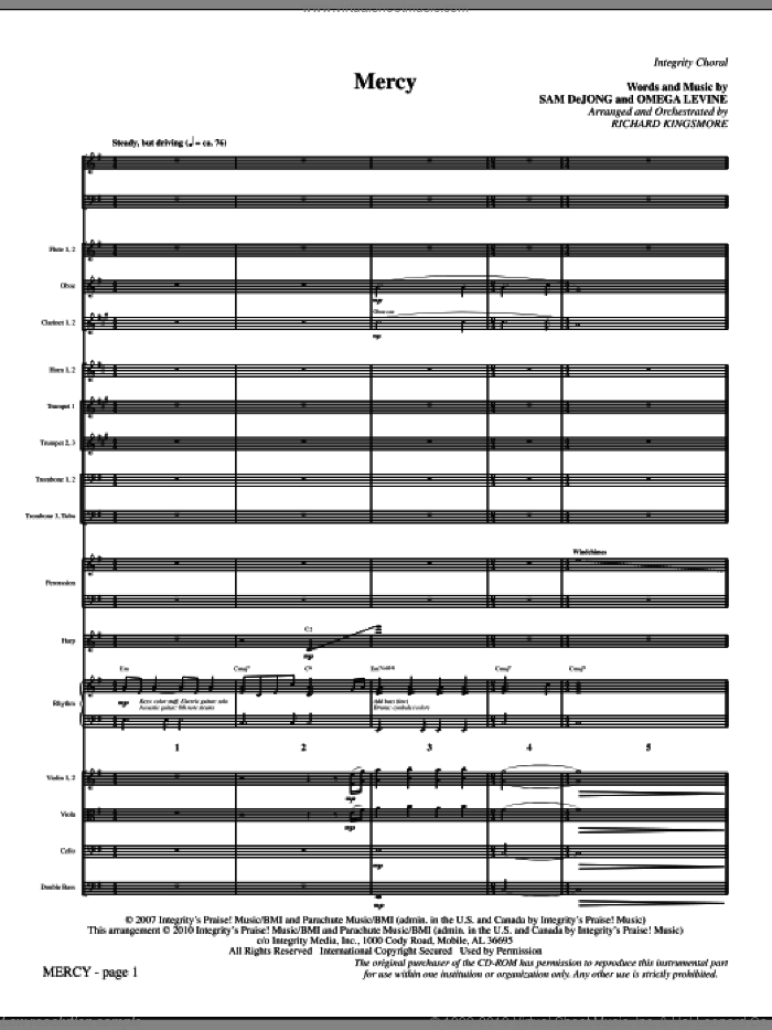 Mercy (complete set of parts) sheet music for orchestra/band (Orchestra)