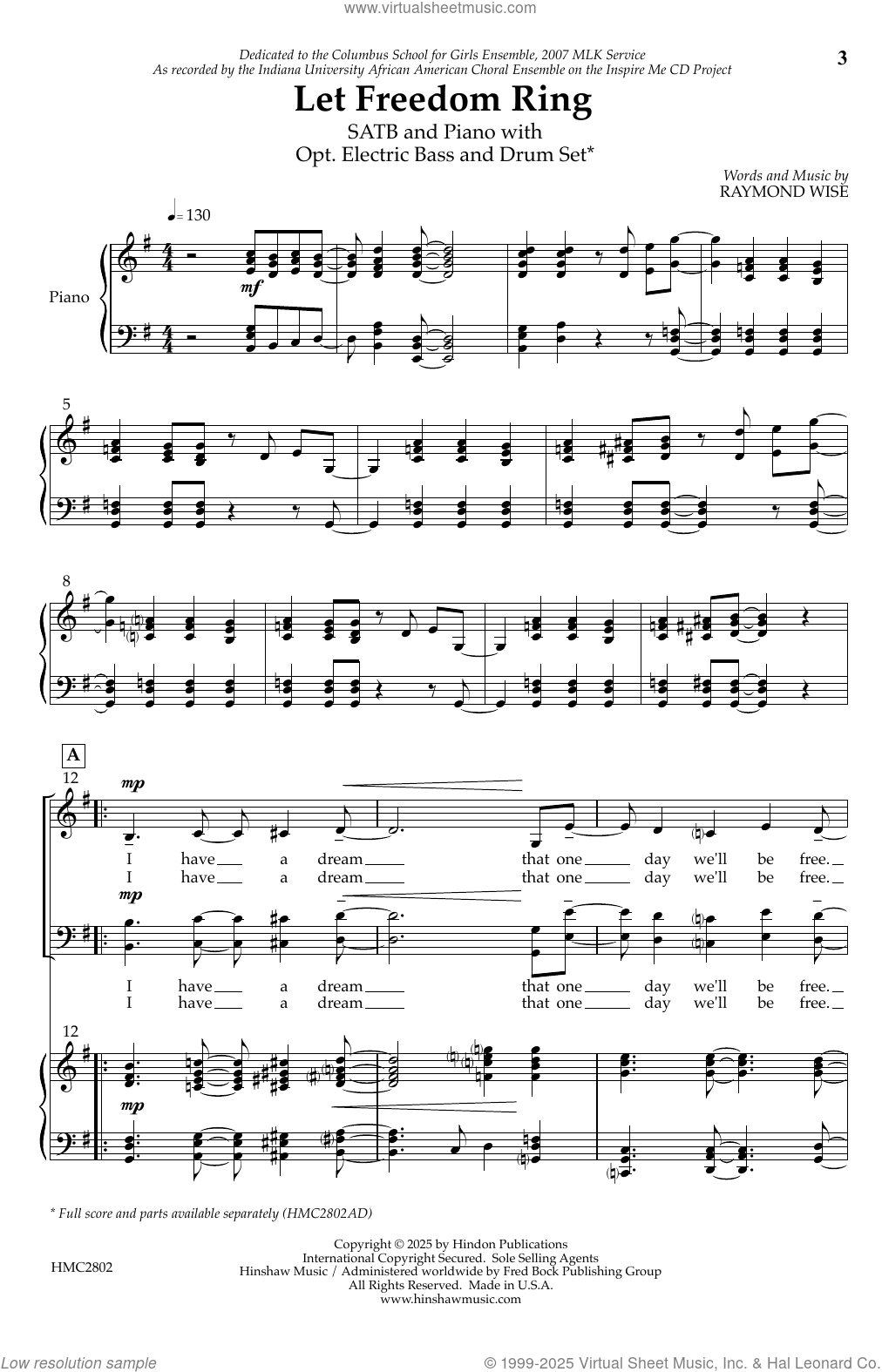 Let Freedom Ring Sheet Music For Choir Satb Soprano Alto Tenor Bass