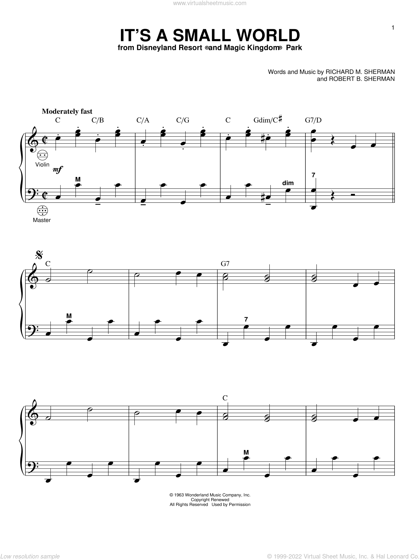 Brothers It S A Small World Sheet Music For Accordion Pdf