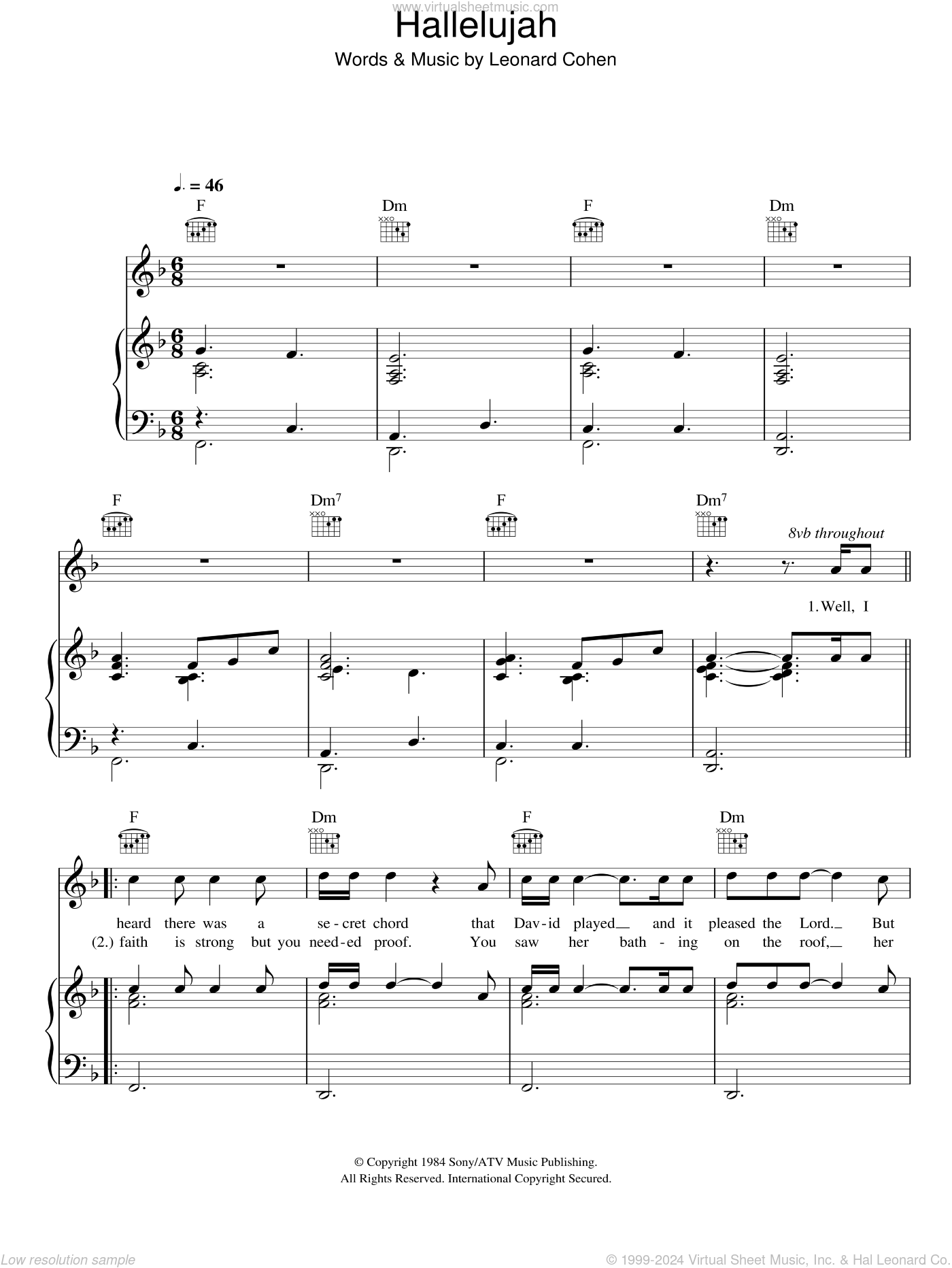 Susan Boyle: Hallelujah sheet music for voice, piano or guitar