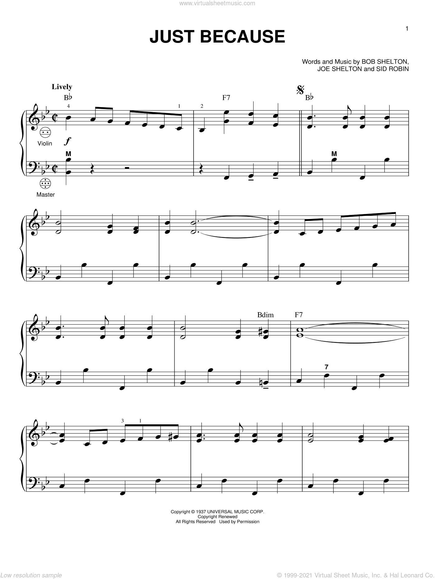 Yankovic - Just Because sheet music for accordion (PDF)