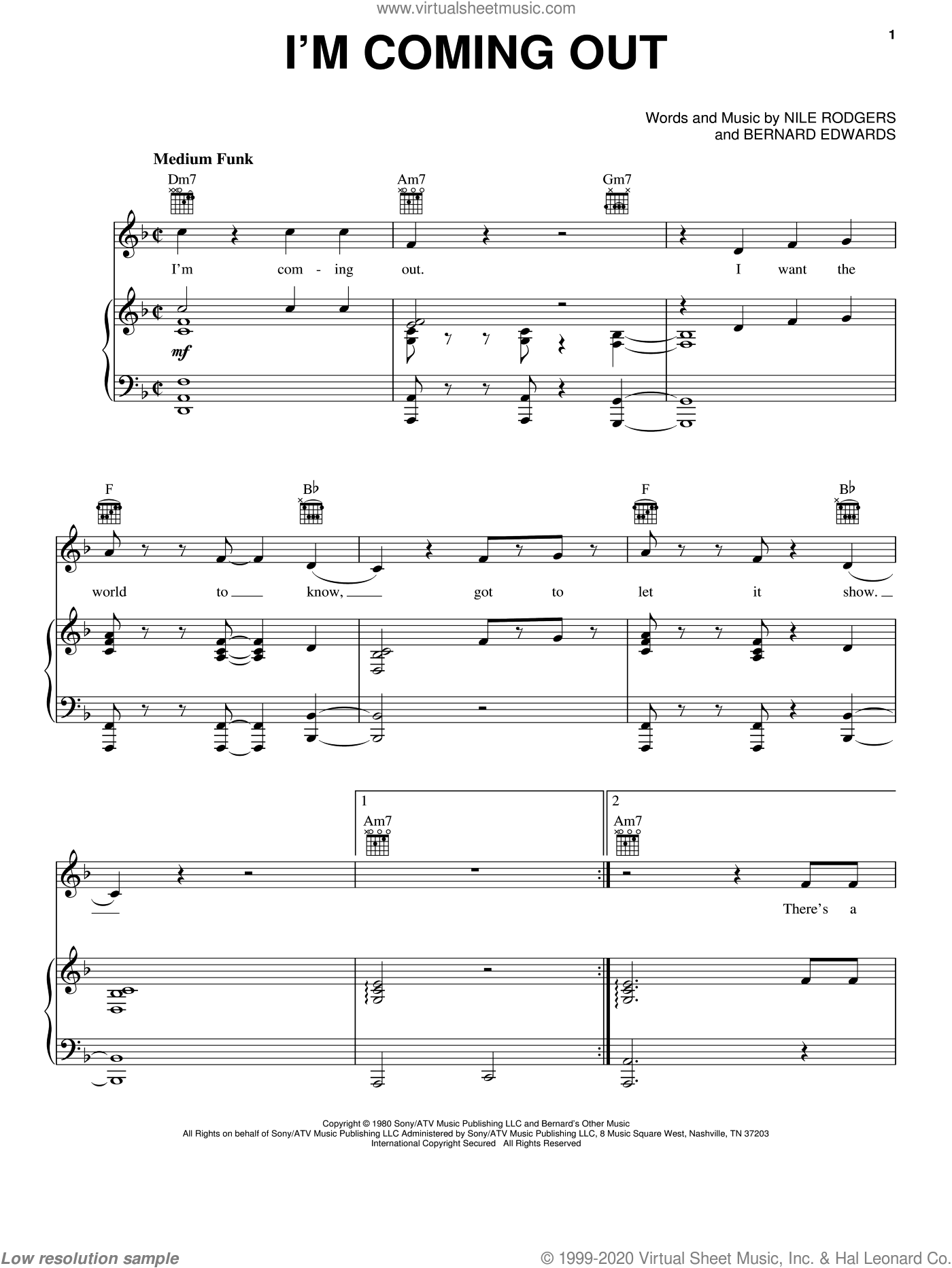 Rupaul I M Coming Out Sheet Music For Voice Piano Or Guitar
