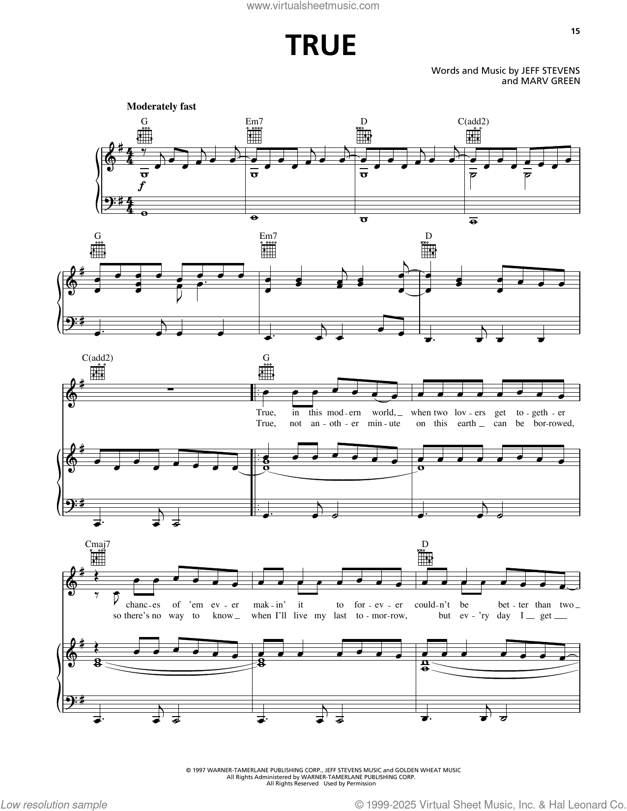 George Strait: True sheet music for voice, piano or guitar (PDF)