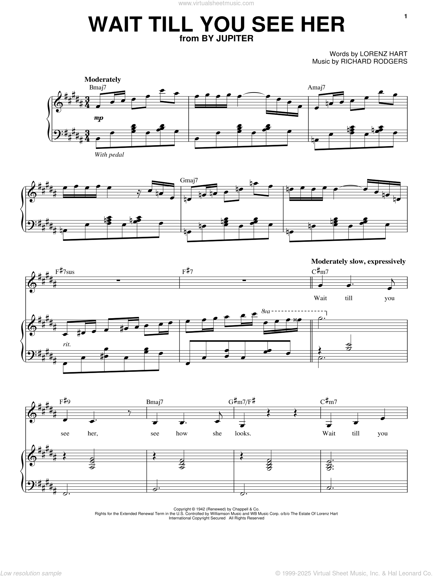 Wait Till You See Her sheet music for voice and piano (PDF)