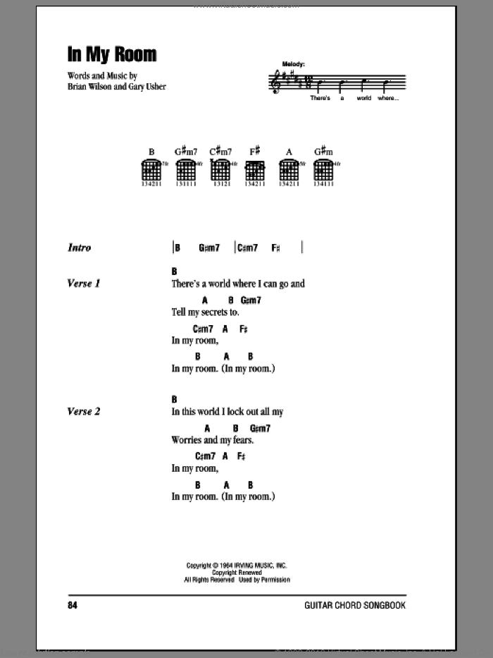 Boys In My Room Sheet Music For Guitar Chords Pdf