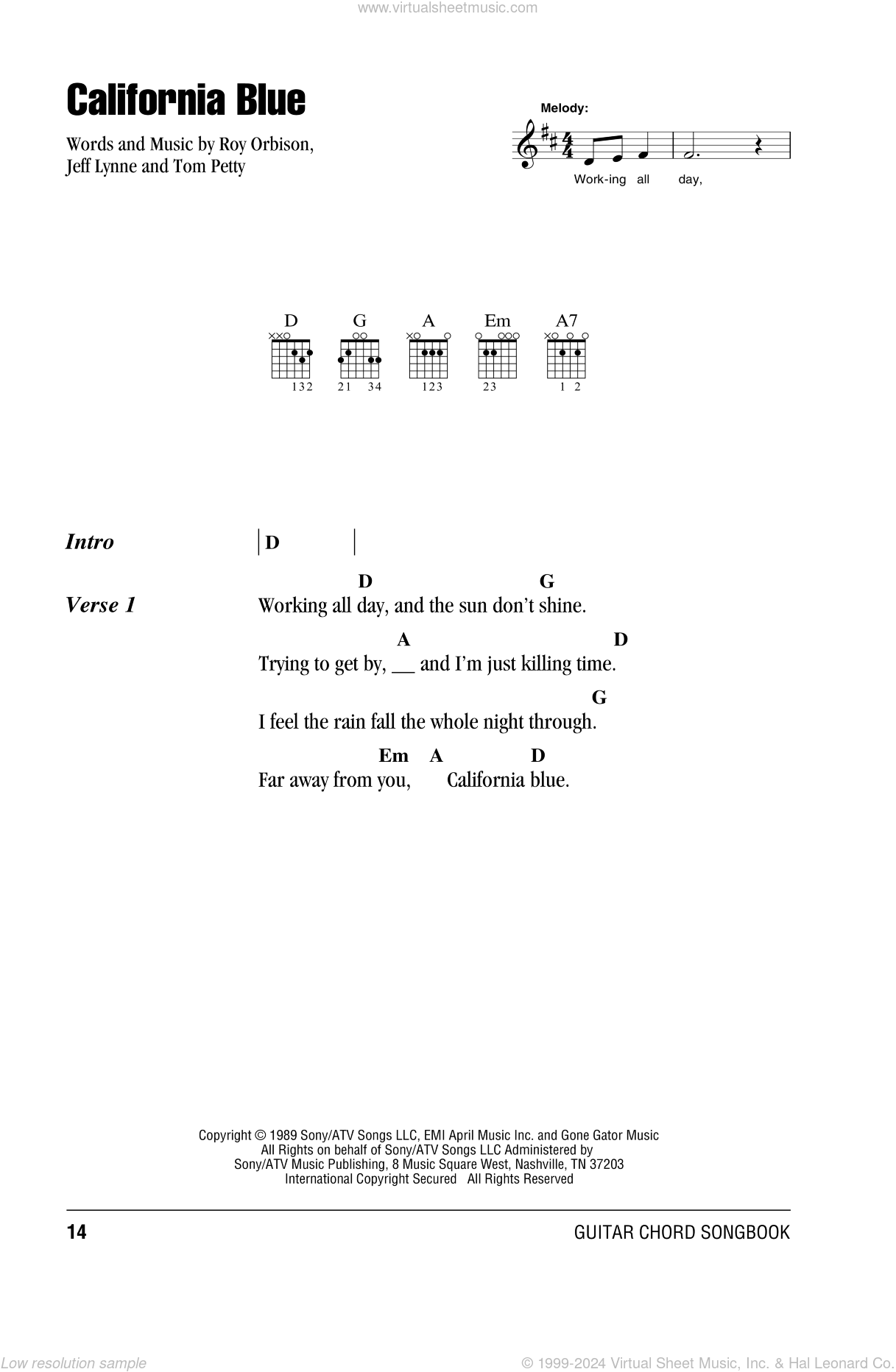 Calif Blue Notes California Blue sheet music for guitar (chords) (PDF)